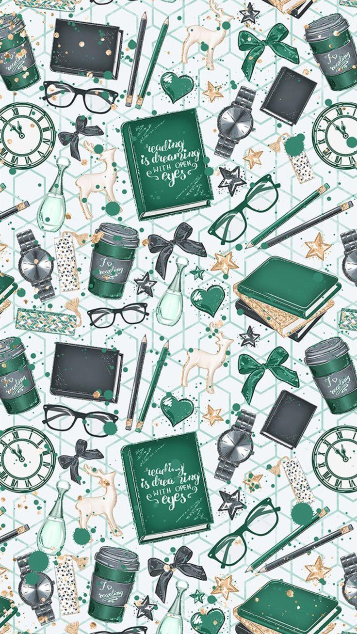 736x1308 cute. green. books. wallpaper iPhone X Wallpaper 561824122262383846 X Wallpaper HD