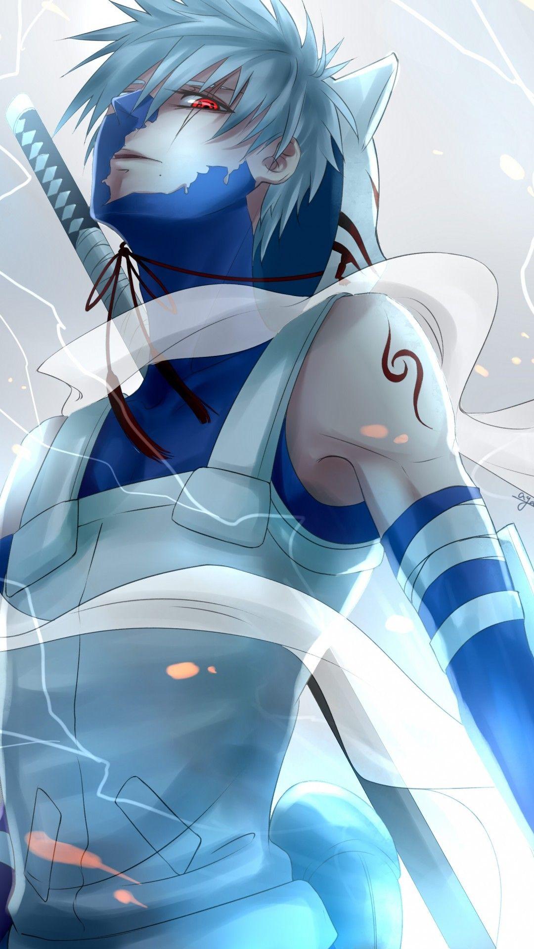 1080x1920 Download 1080x1920 Hatake Kakashi, Red Eyes, Sharingan, Naruto, Katana Wallpaper for iPhone iPhone 7 Plus, iPhone 6+, Sony Xperia Z, HTC One