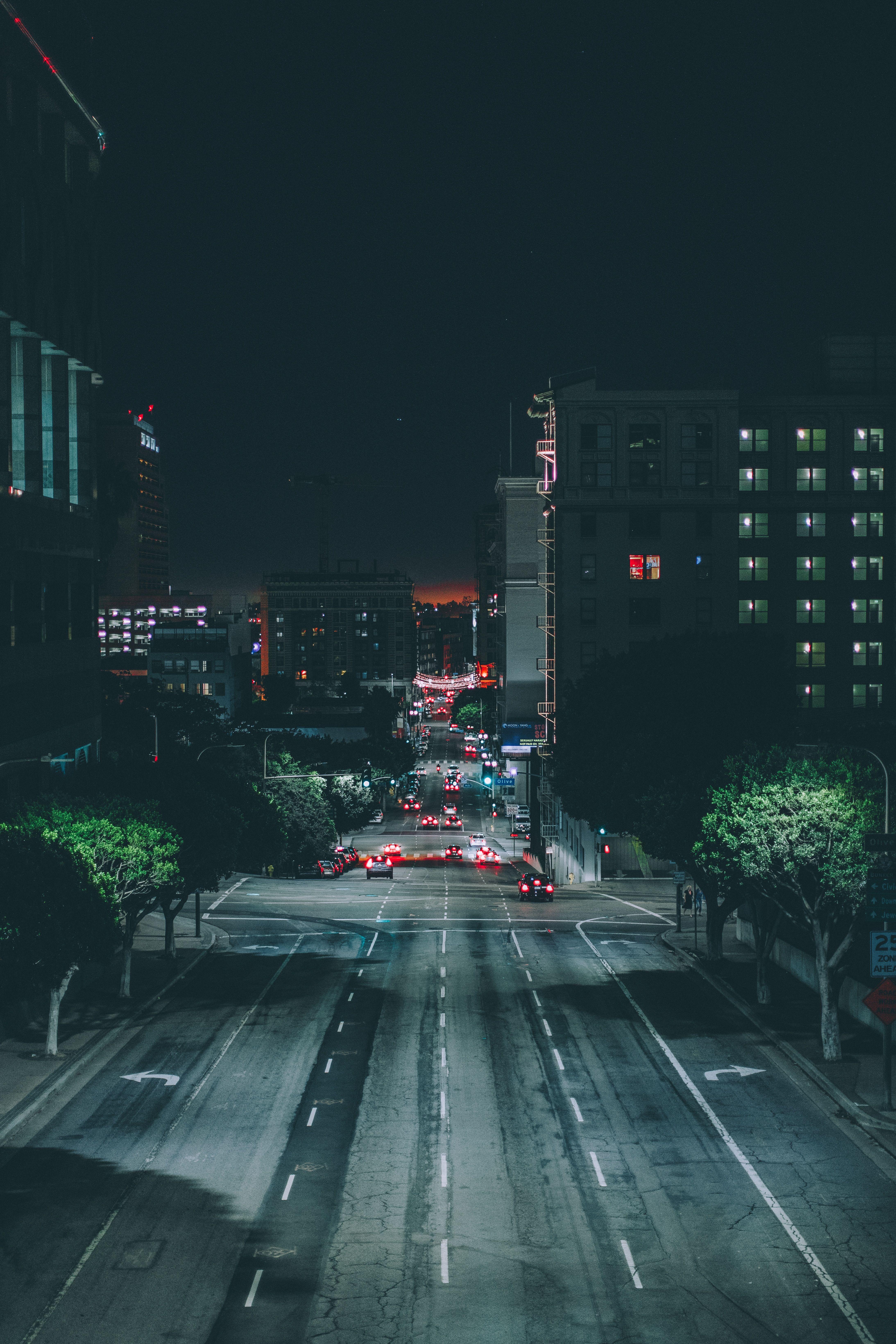 4375x6562 Download wallpaper 4375x6562 los angeles, night city, road, traffic HD background