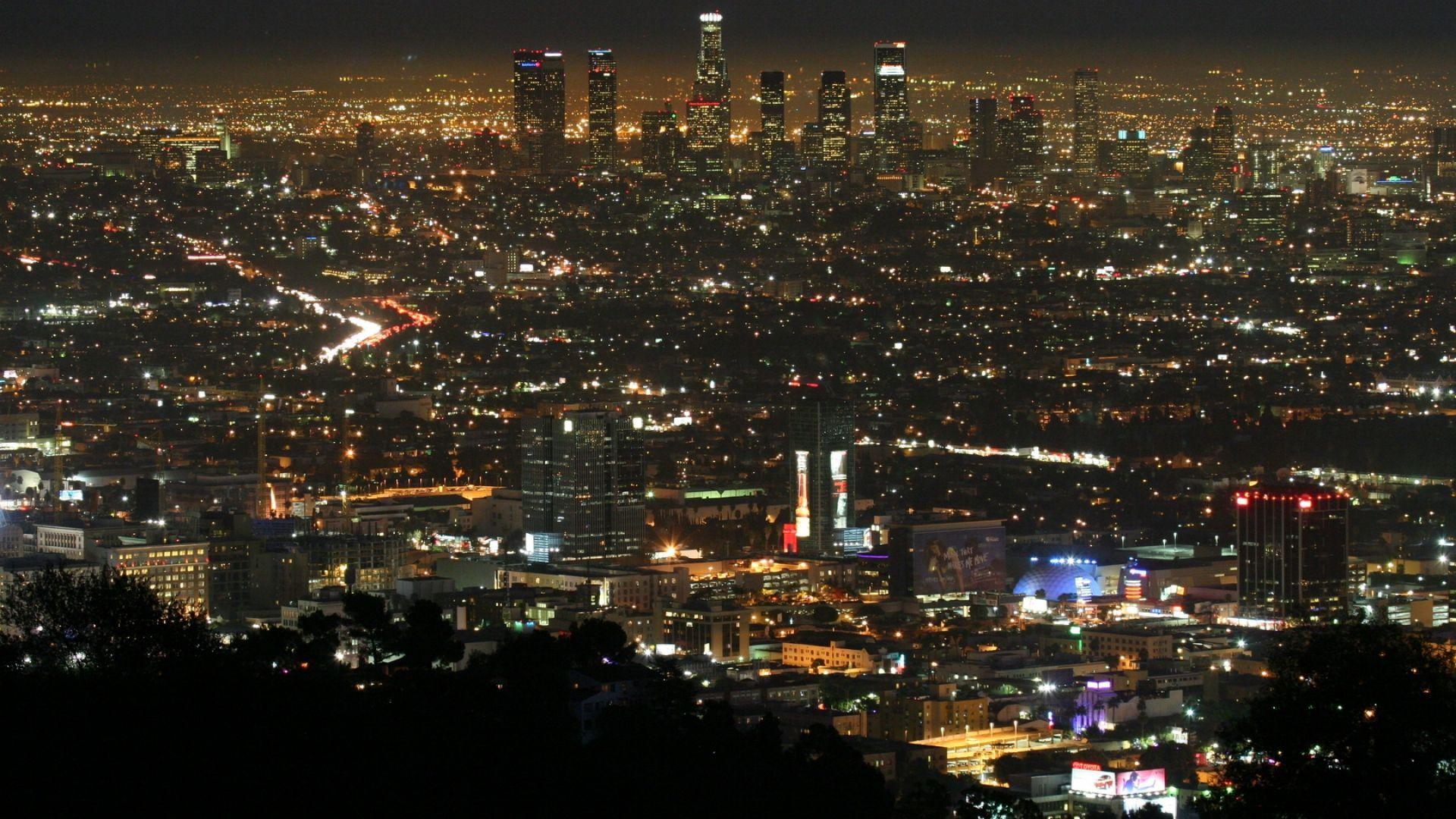 1920x1080 Download Wallpaper 1920x1080 los angeles, night, view, top view Full HD 1080p HD Background