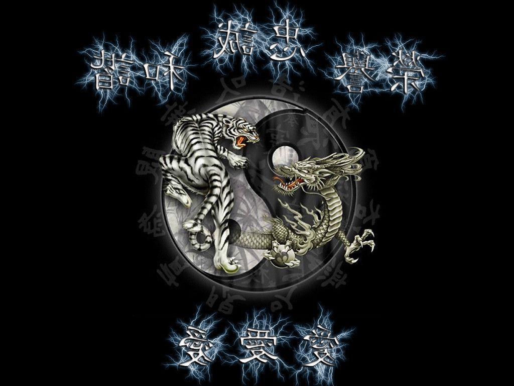 1024x768 Dragon Tiger Yin Yang