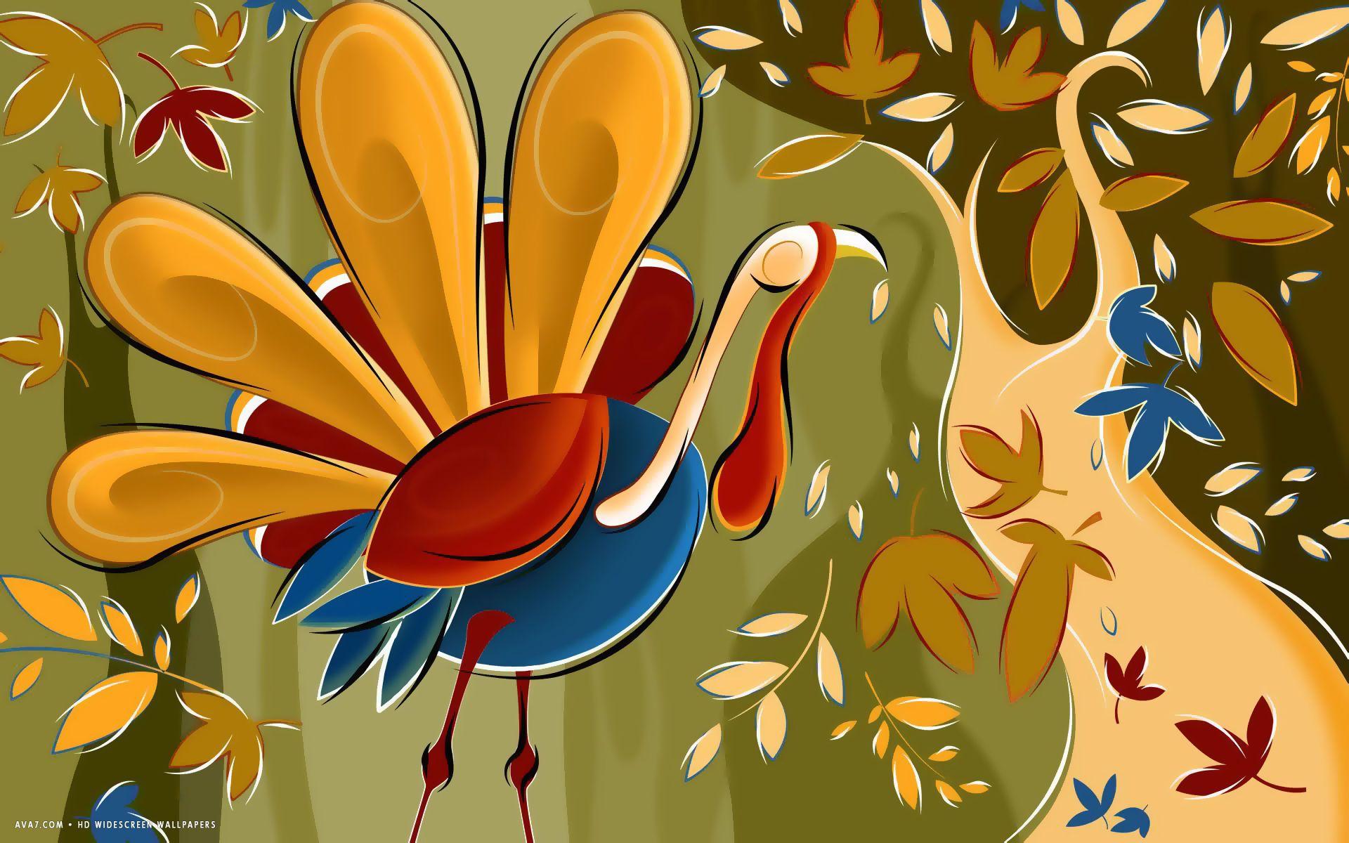 1920x1200 thanksgiving day turkey falling leaves artistic art holiday HD