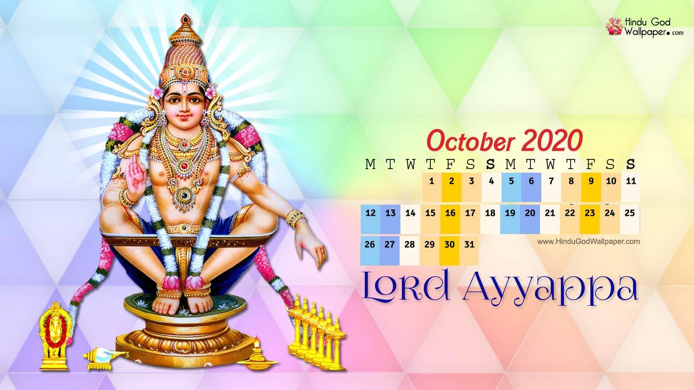 1366x768 October 2020 Calendar Desktop Wallpaper Free Download