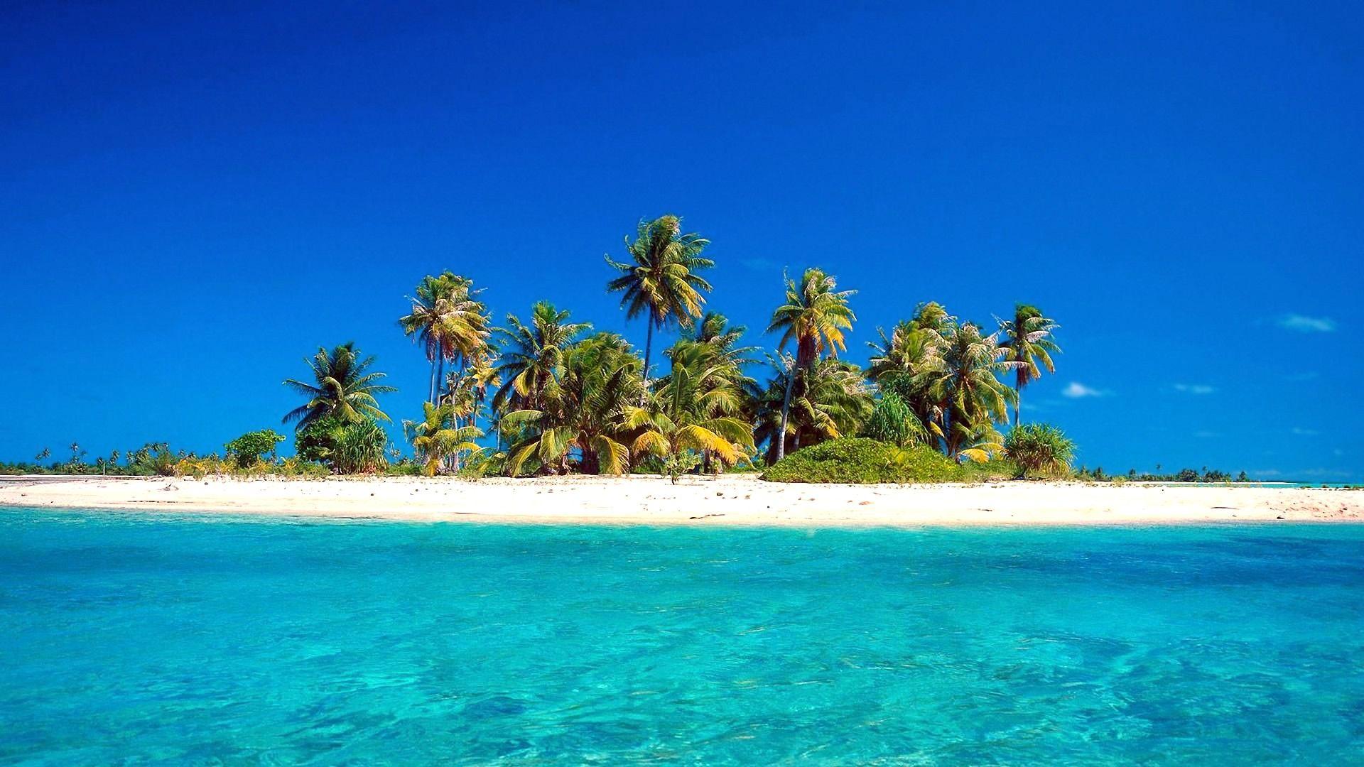 1920x1080 Beaches: Island Palm Beach Sky Nature Maldives Tropical Wallpaper