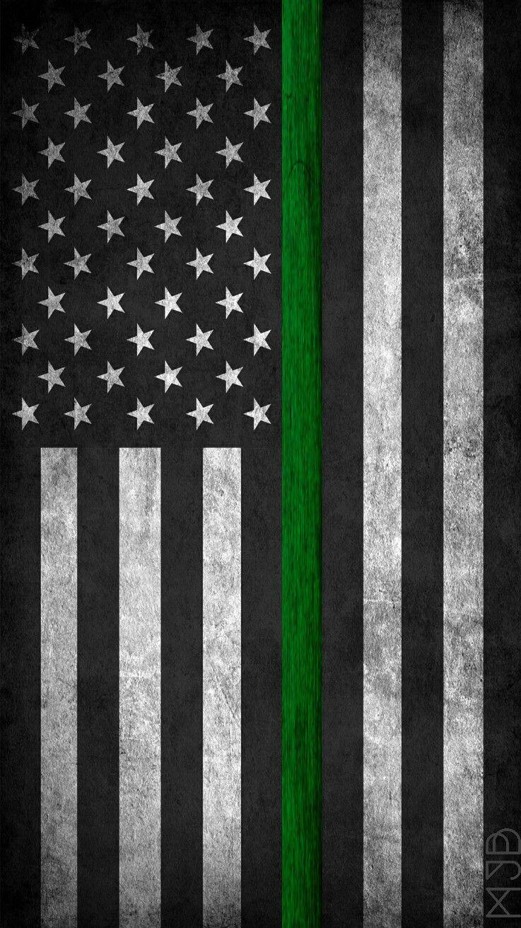 Thin Green Line Flag Wallpaper