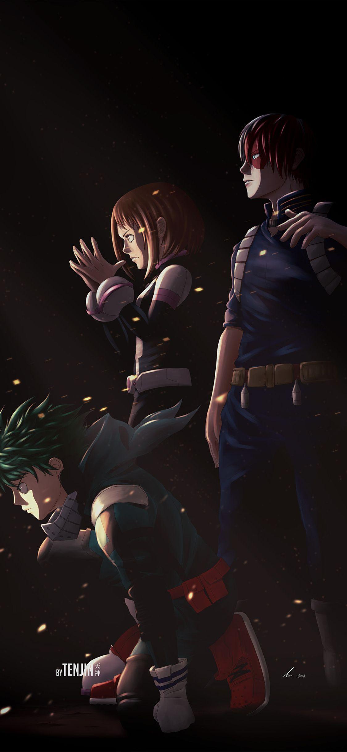 1125x2436 Uraraka Deku Shouto Todoroki My Hero Academia iPhone XS, iPhone iPhone X HD 4k Wallpaper, Image, Background, Photo and Picture