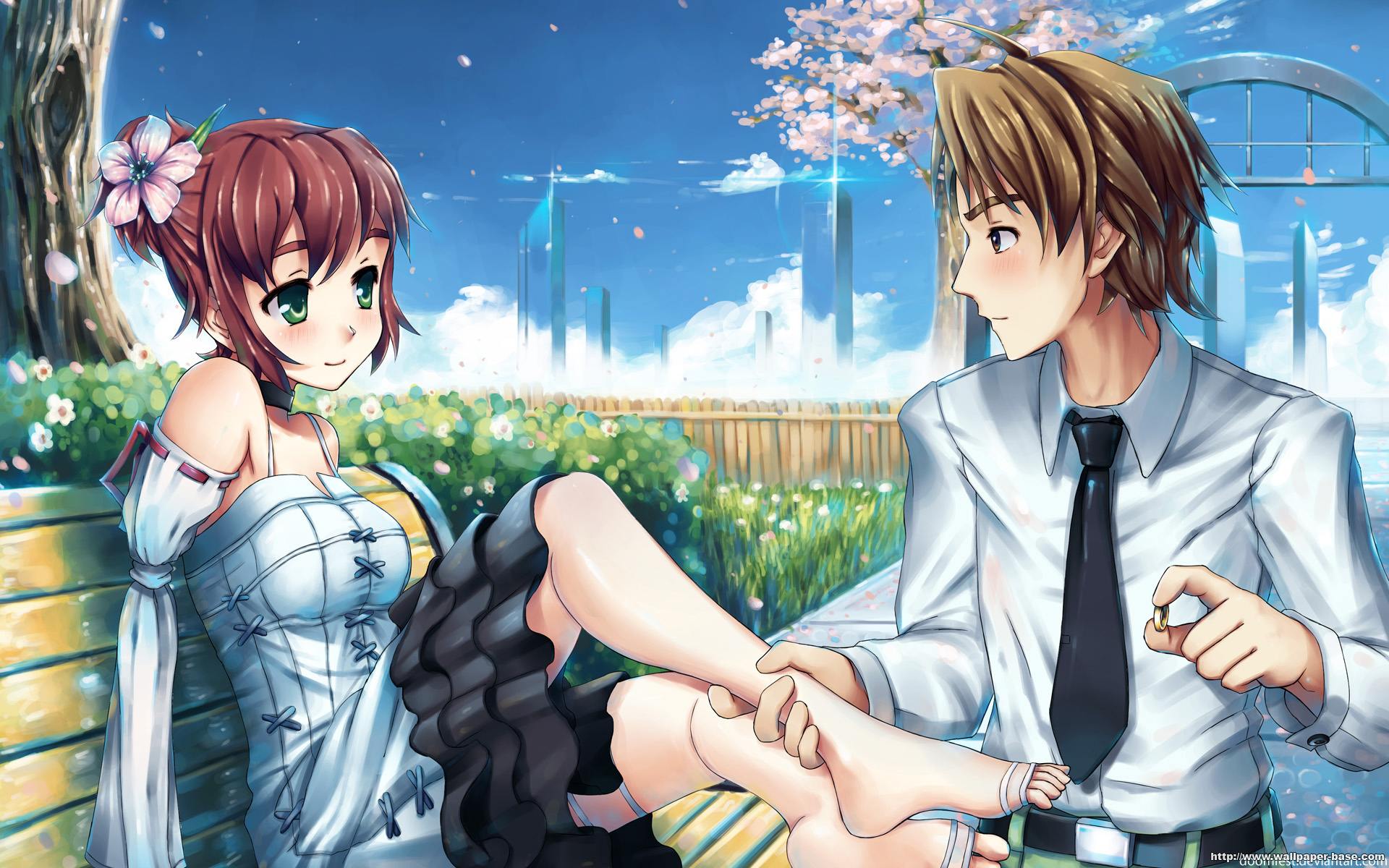 1920x1200 Katawa Shoujo, anime, anime boys, anime girls, Tezuka Rin, Nakai Hisao wallpaper
