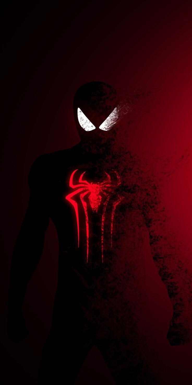 736x1472 Fearsome Wallpaper 1080x2160 Spider Man, Spider Man: Far From Home, Dark Red, Fade Effect, Art Wallpaper Large Image