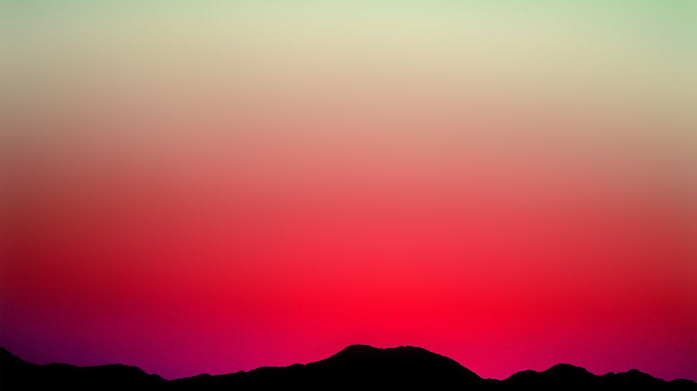 1366x768 Sunset Sky Minimal Nature Red Green Wallpaper