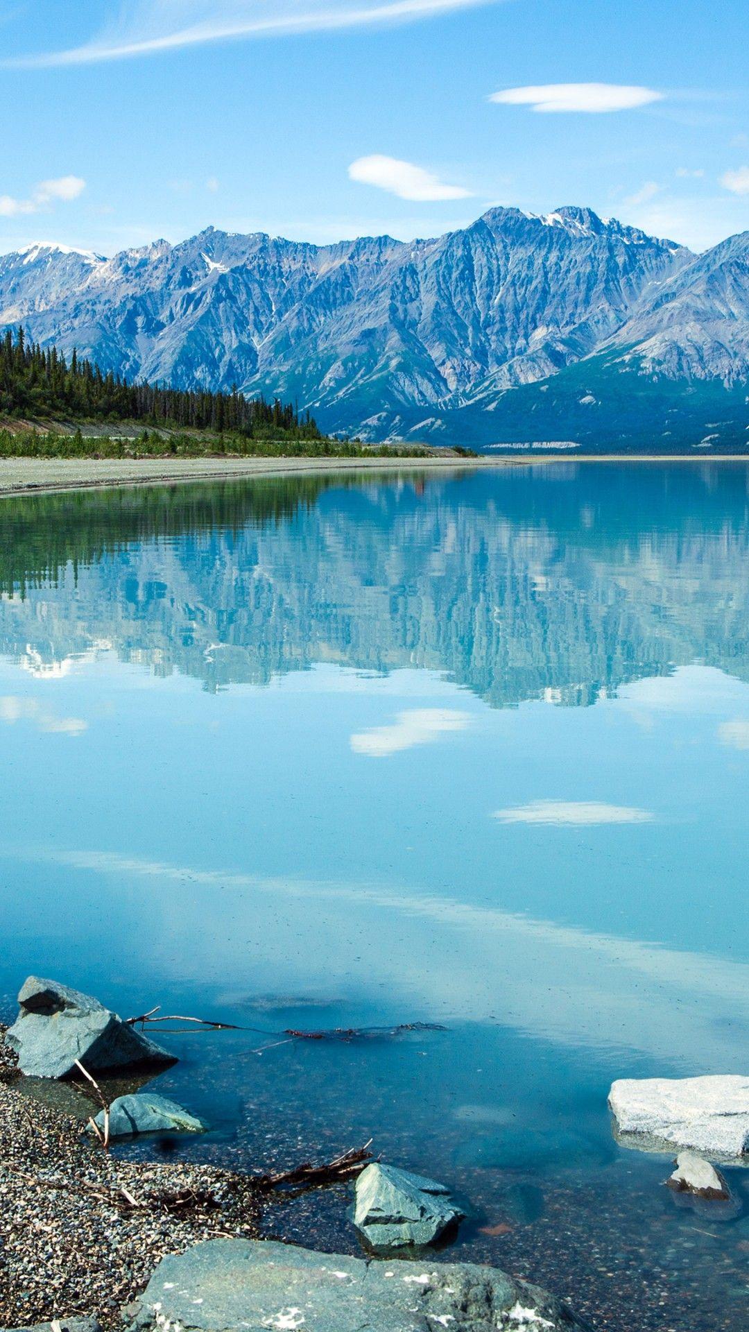 Hình nền 1080x1920 Canada, 5k, Hình nền 4k, Hồ Kluane, Yukon, Phong cảnh, Núi, Thiên nhiên