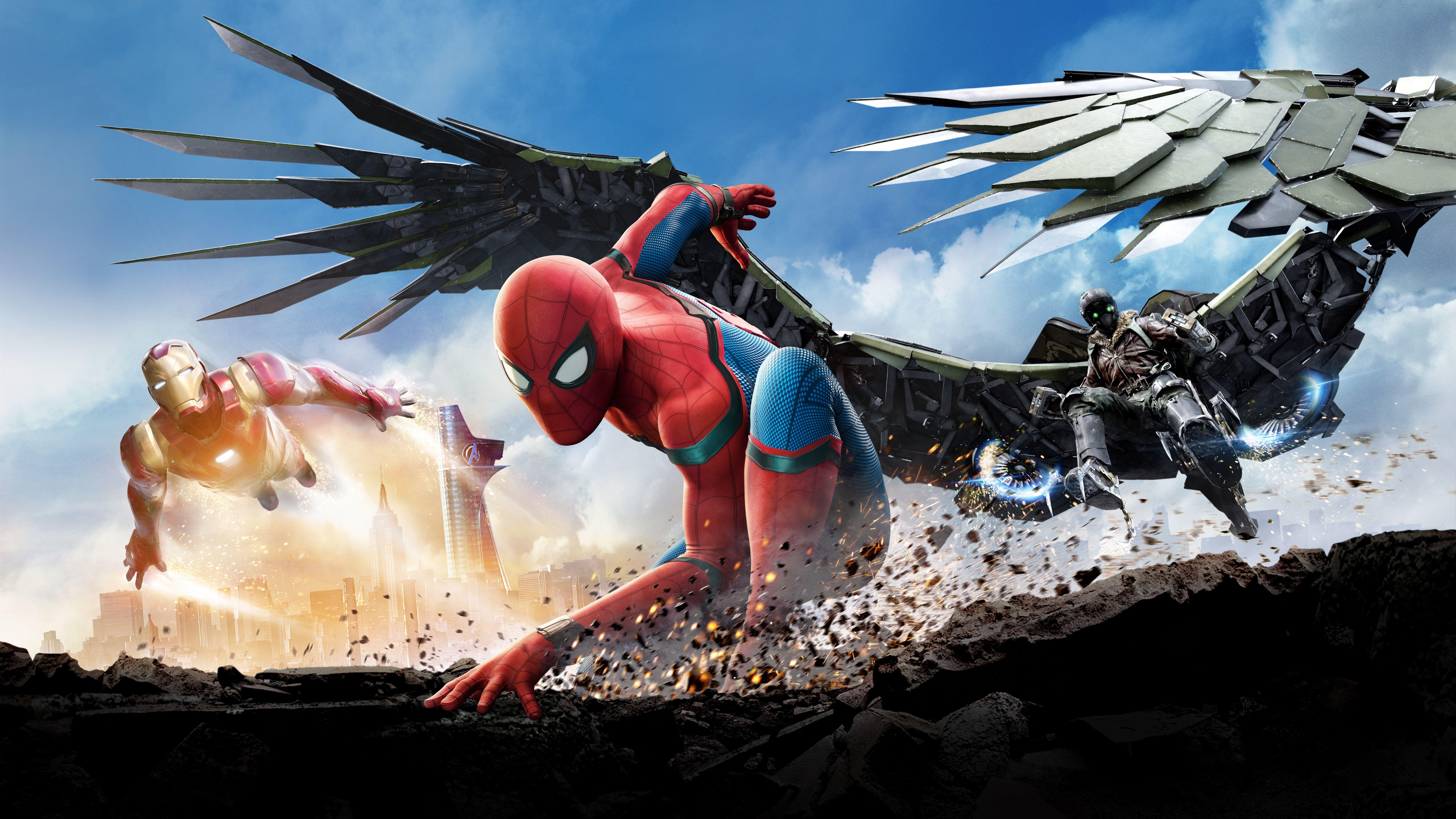 7680x4320 Wallpaper Spider Man And Iron Man 7680x4320 UHD 8K Picture, Image