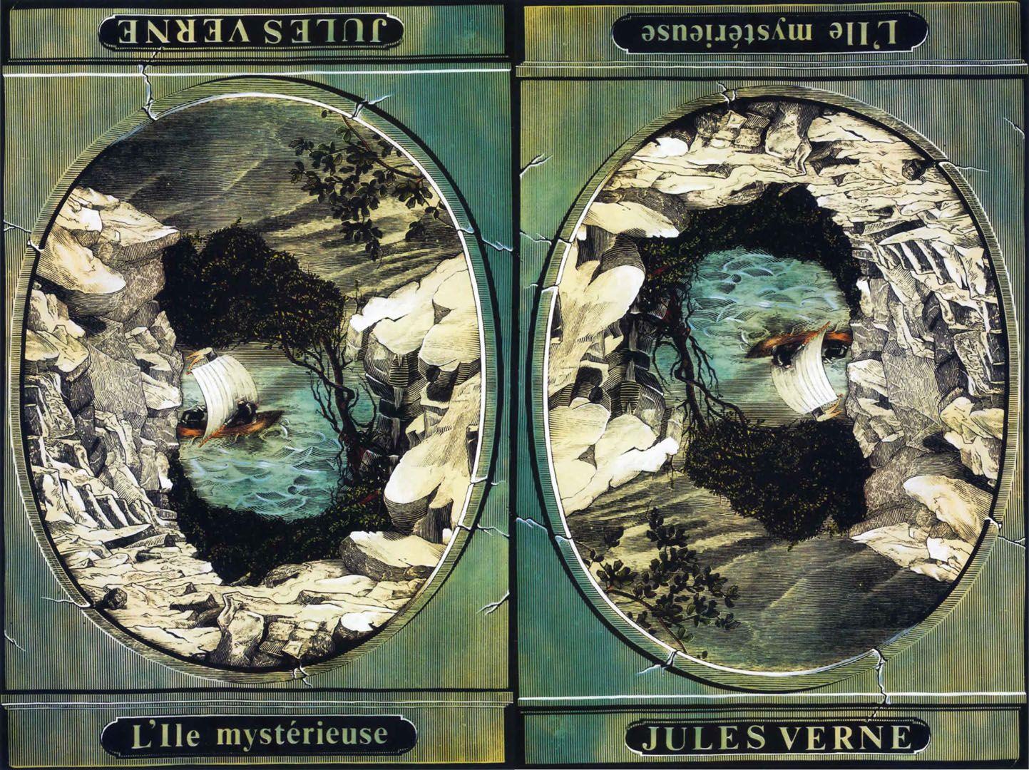 1443x1080 Jules Verne The Mysterious Isle optical illusion istvan orosz art wallpaper
