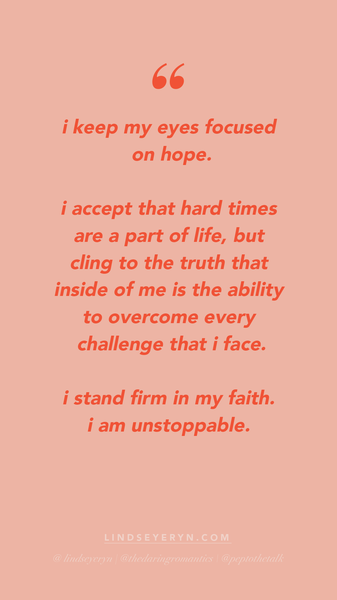 1080x1920 POSITIVE AFFIRMATION by LINDSEY ERYN of PEPTALKS™ APP. Motivational quotes for working out, Positive affirmations, Unstoppable quotes