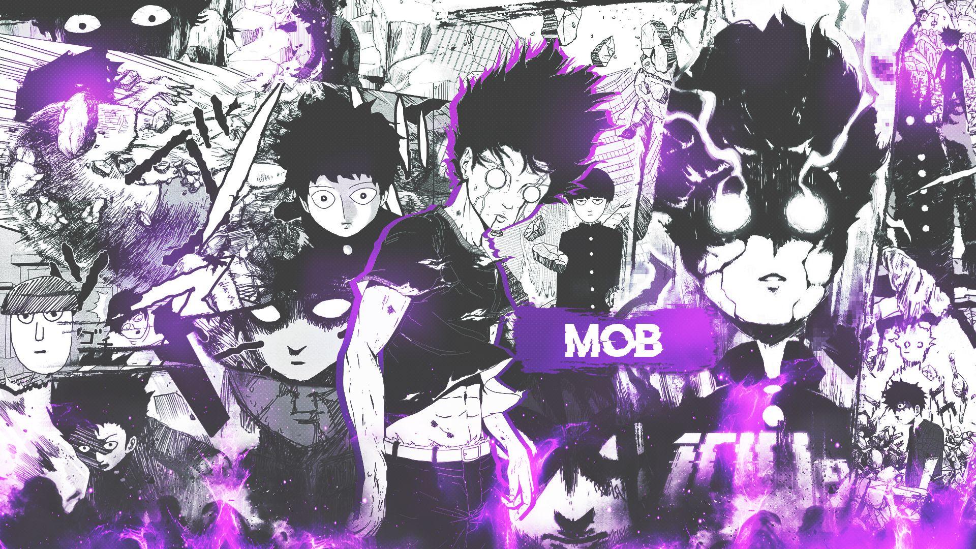 1920x1080 Mob Psycho 100 Collage Manga Text Shigeo Kageyama Kageyama Shigeo Wallpaper:1920x1080