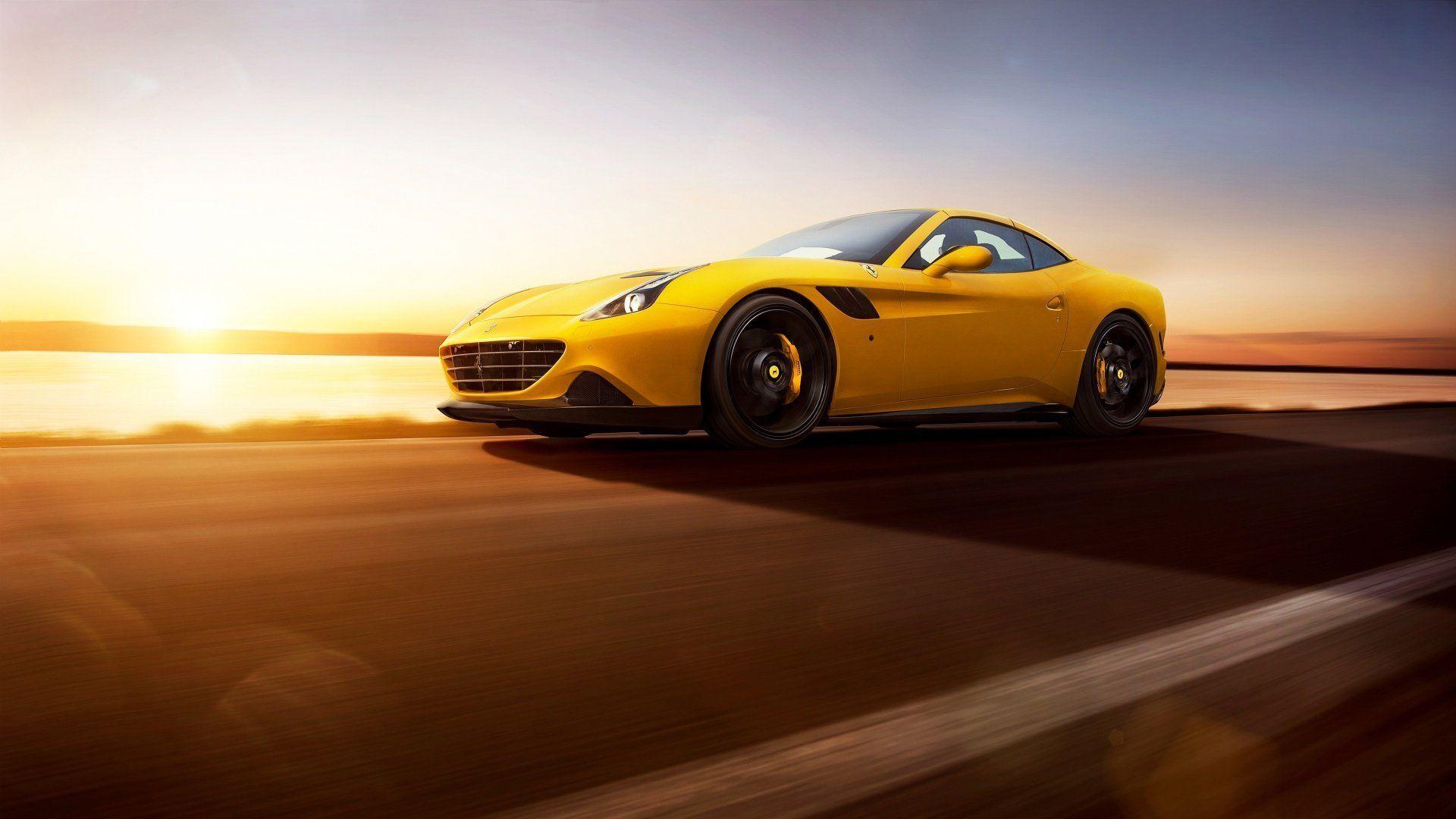 1920x1080 Car 2015 Yellow Ferrari California Wallpaper