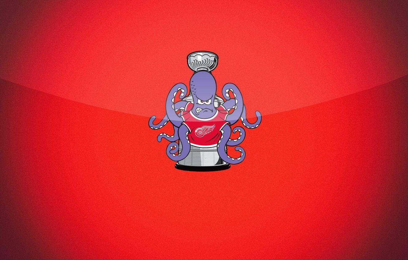 1332x850 Wallpaper The game, Sport, Background, Octopus, Ice, Detroit, NHL, NHL, Hockey, National hockey League, Red Wings, Detroit, Hockey, The Detroit Red Wings, Stanley Cup image for desktop, section спорт