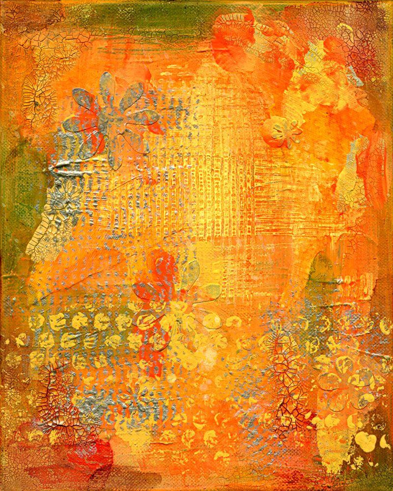 800x1000 Orange & Green Shades Background for Collage Painting
