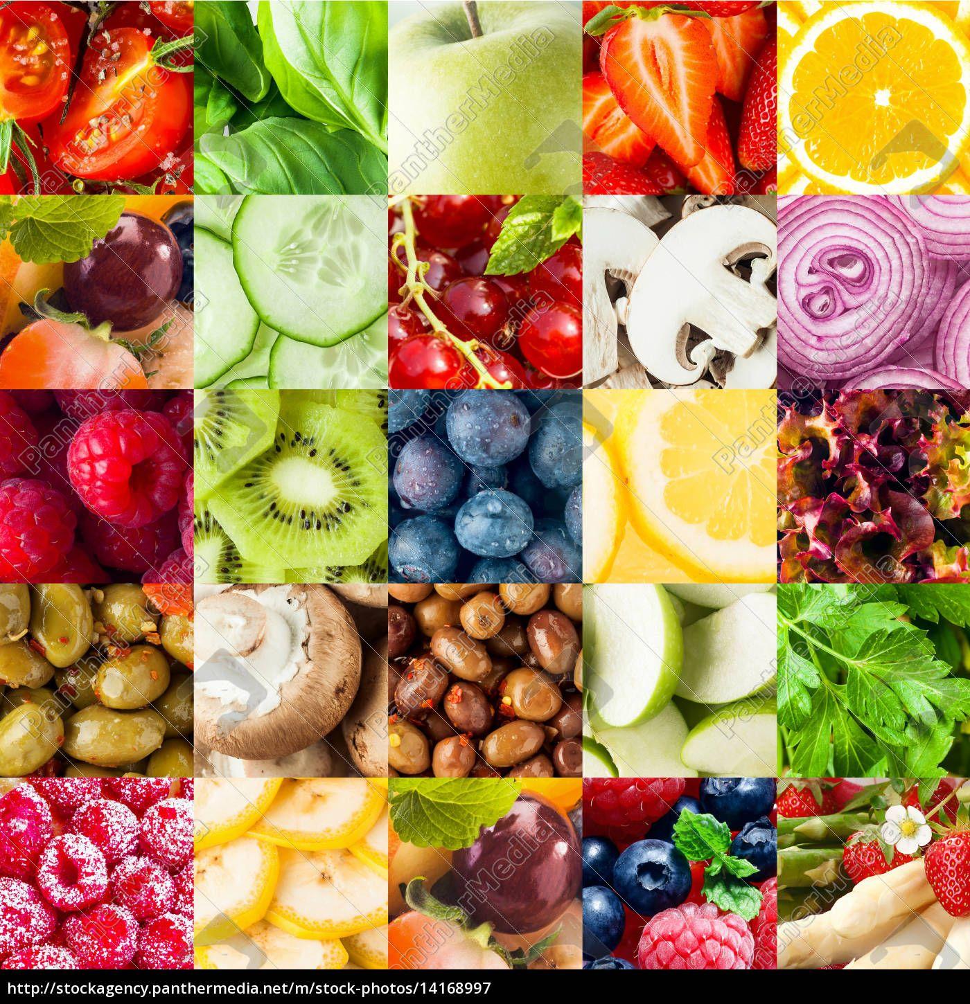 1400x1450 Colorful fruit and vegetable collage background free image - Stock Agency