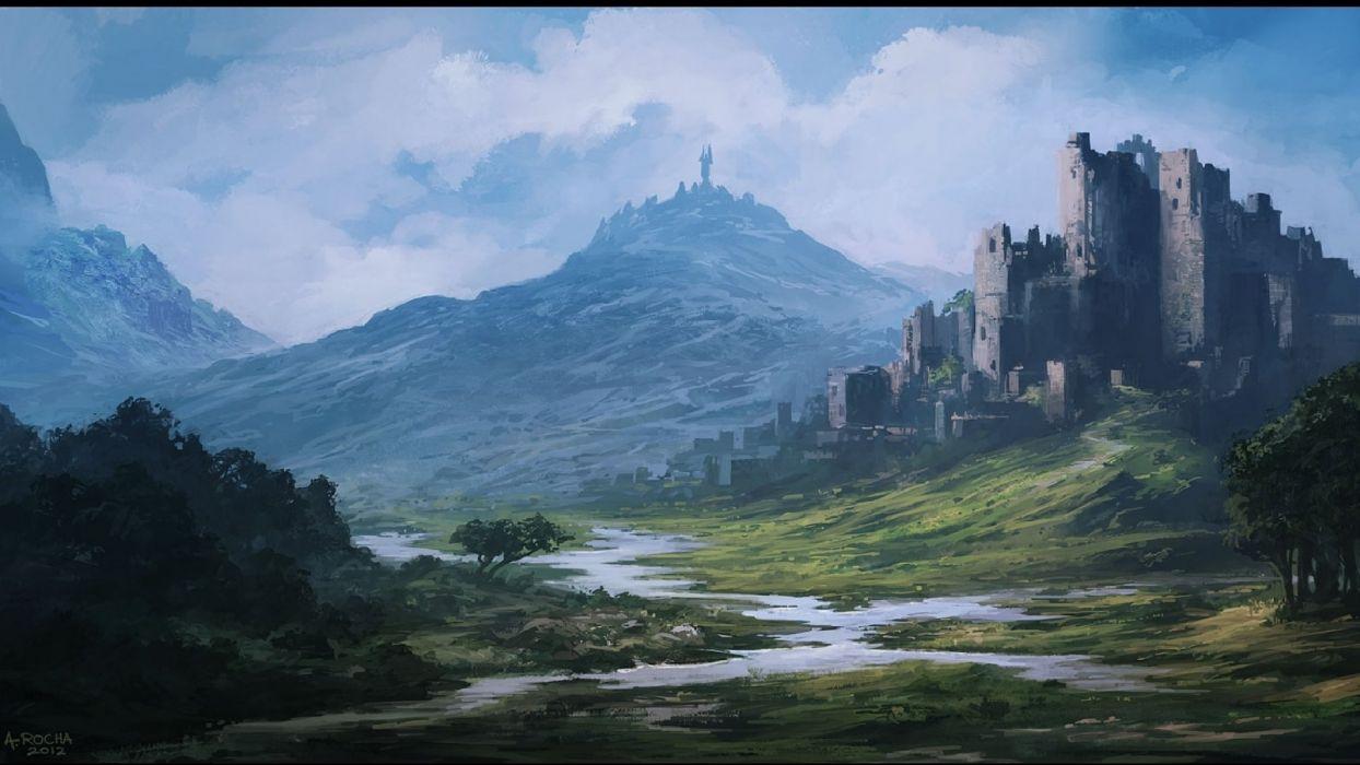 1244x700 Fantasy landscape art artwork nature wallpaperx1080
