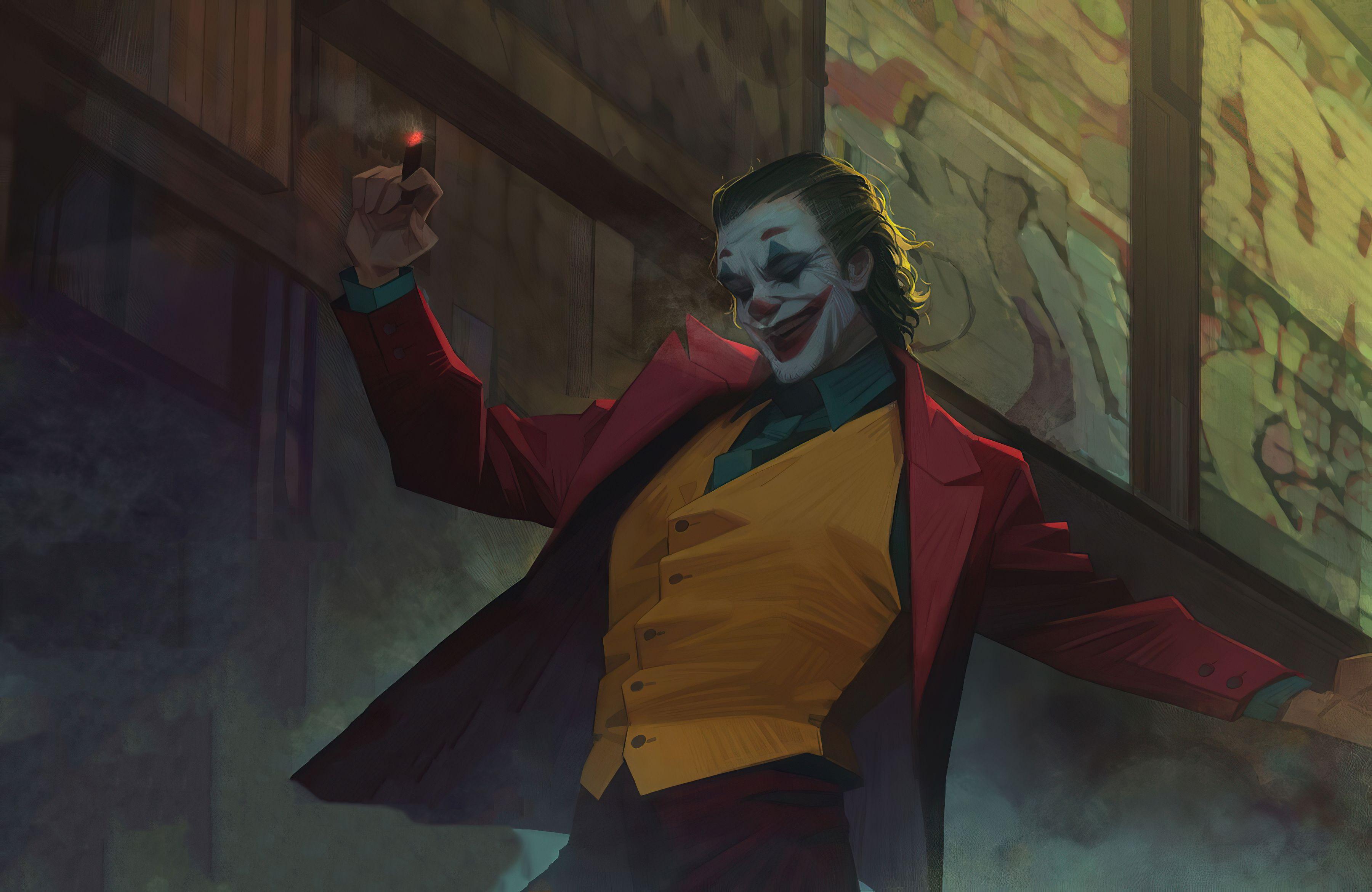 3600x2340 Joker dancing in stairs Wallpaper