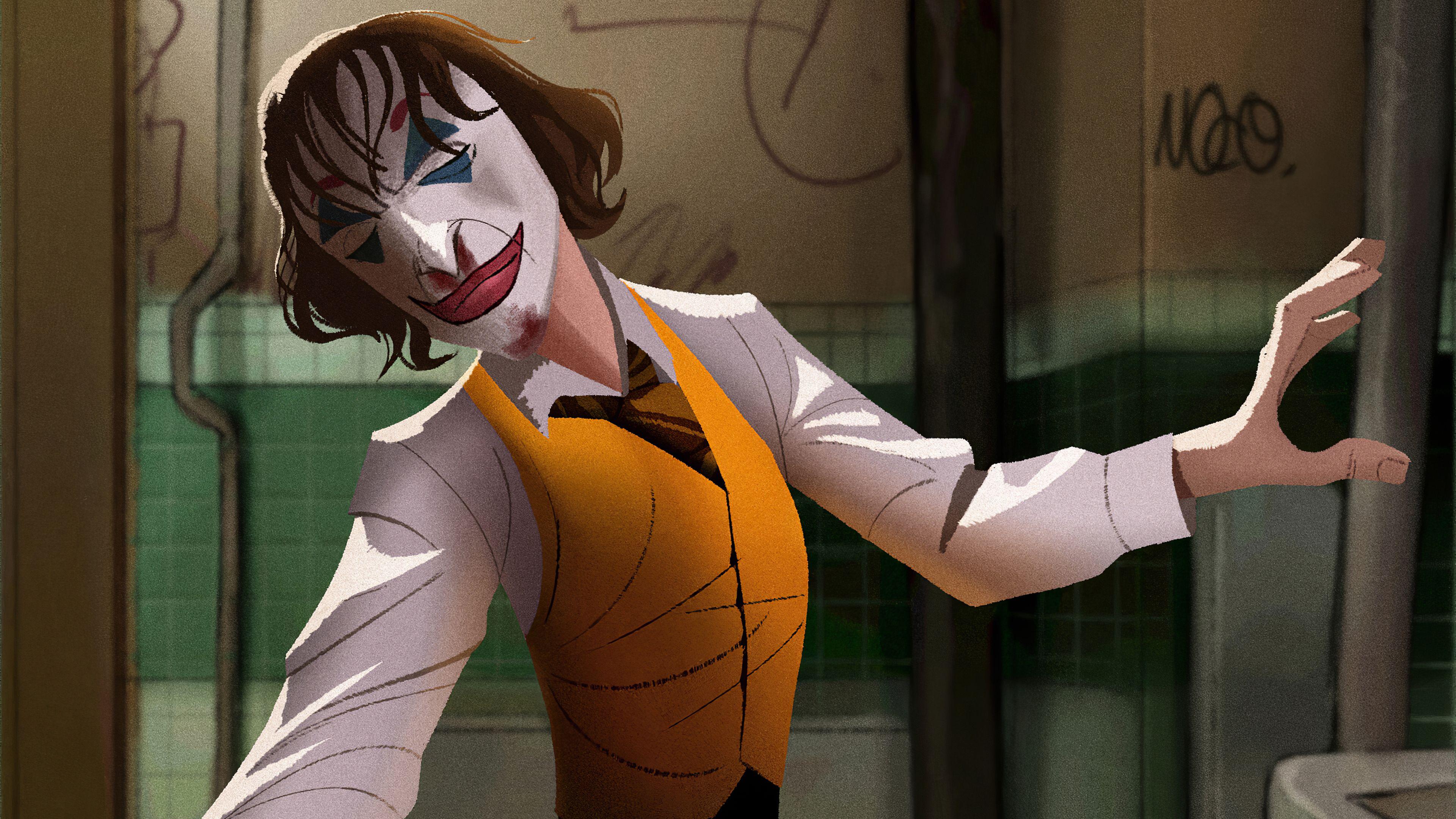 3840x2160 Joker dancing Fanart Wallpaper 4k Ultra HD