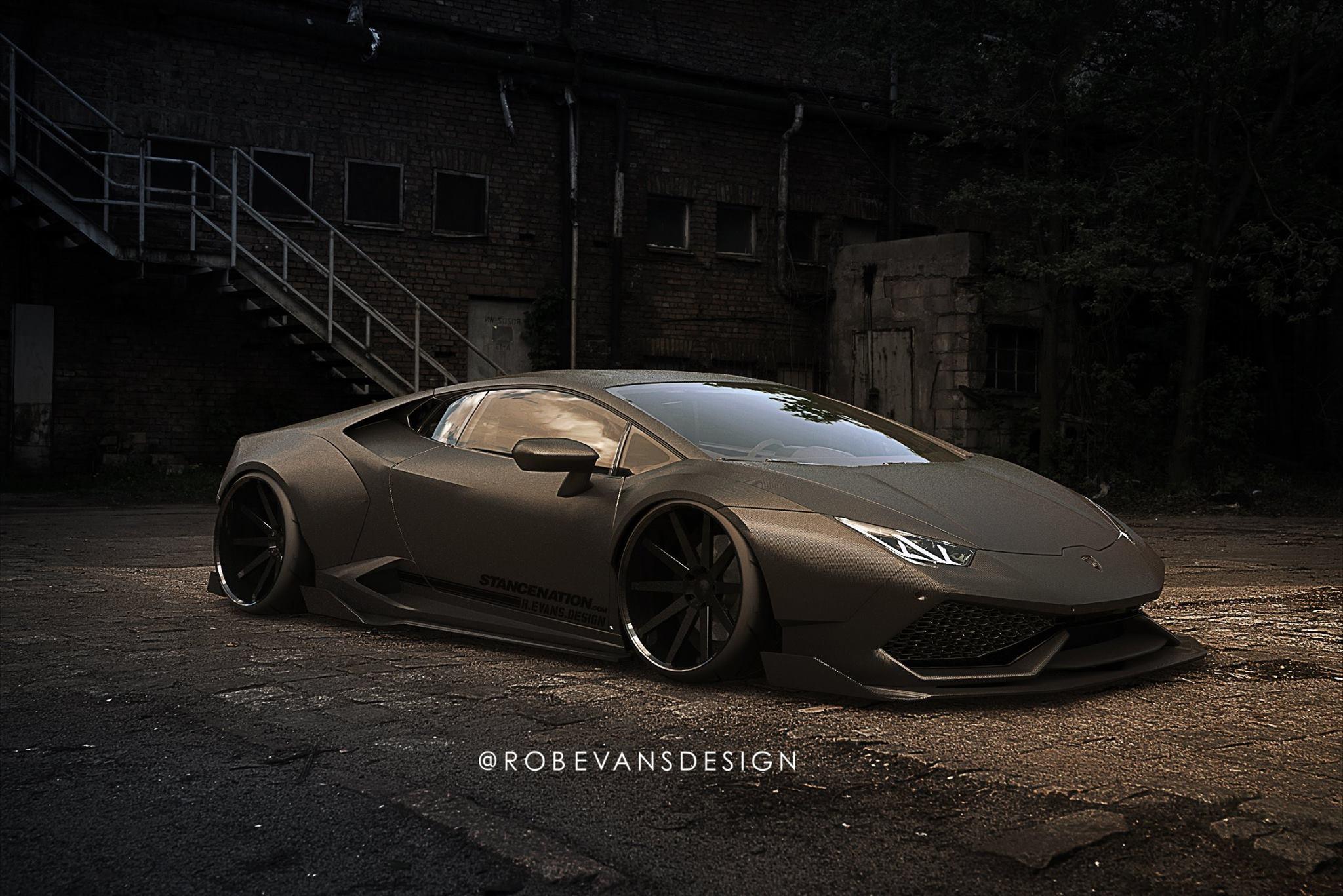 2048x1367 Lamborghini Huracan by Liberty Walk Resembles a Fighter Plane [Rendering]