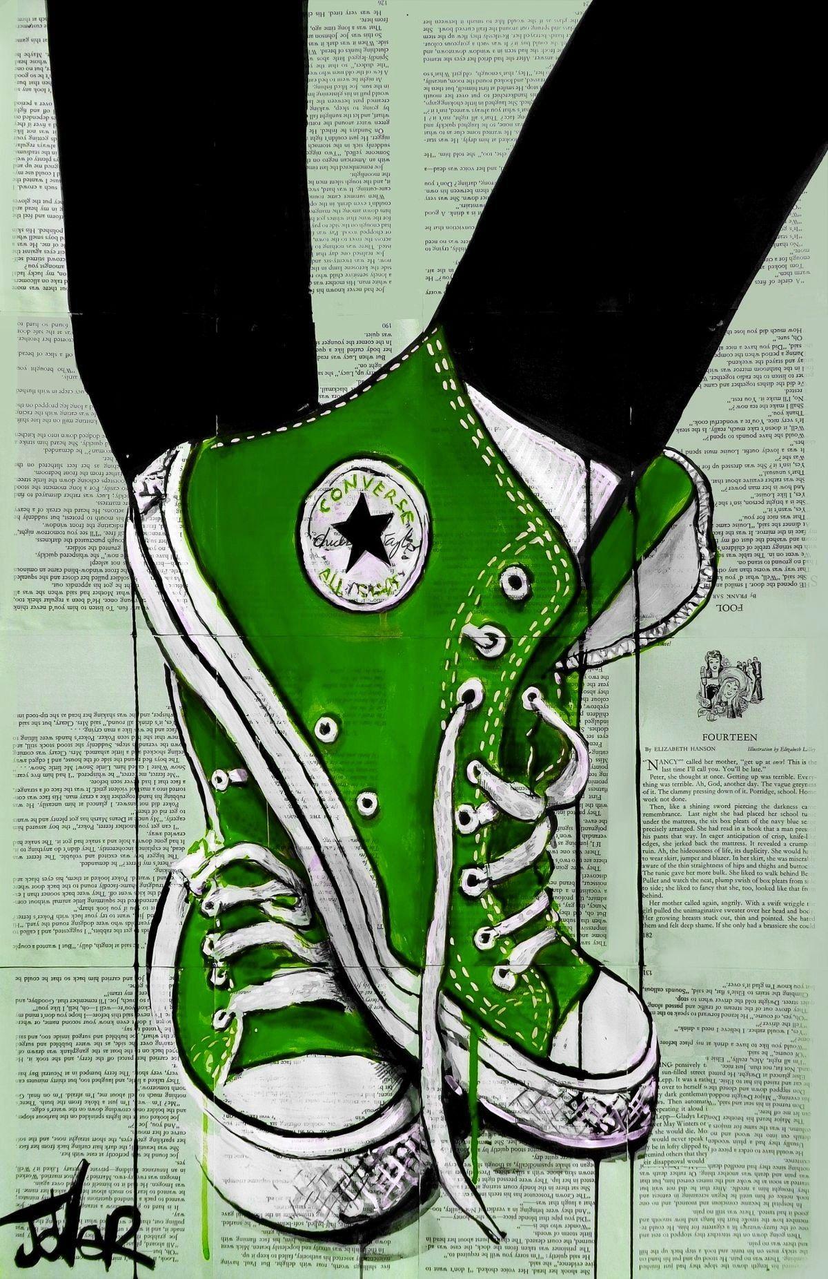 1200x1852 Green Converse All Stars Post 130734502513 Re. Desenhos De Sapatos, Ideias Para Estampas De Camisetas, Estampas Para Camisetas