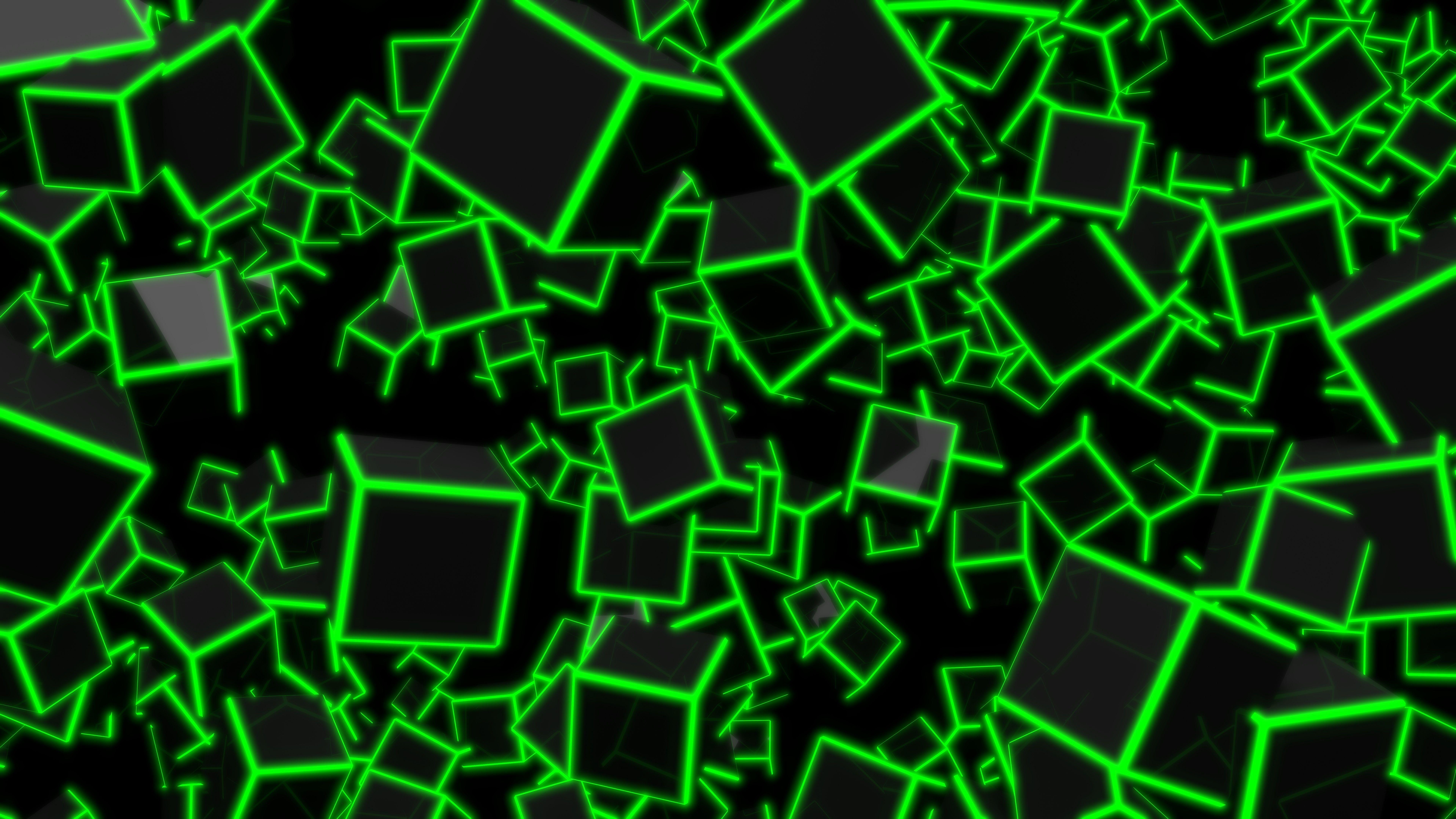 7680x4320 3D Green Neon Cubes, 8k Uhd - Neon Green Wallpaper 4k - 7680x4320 - Tải xuống Hình nền HD