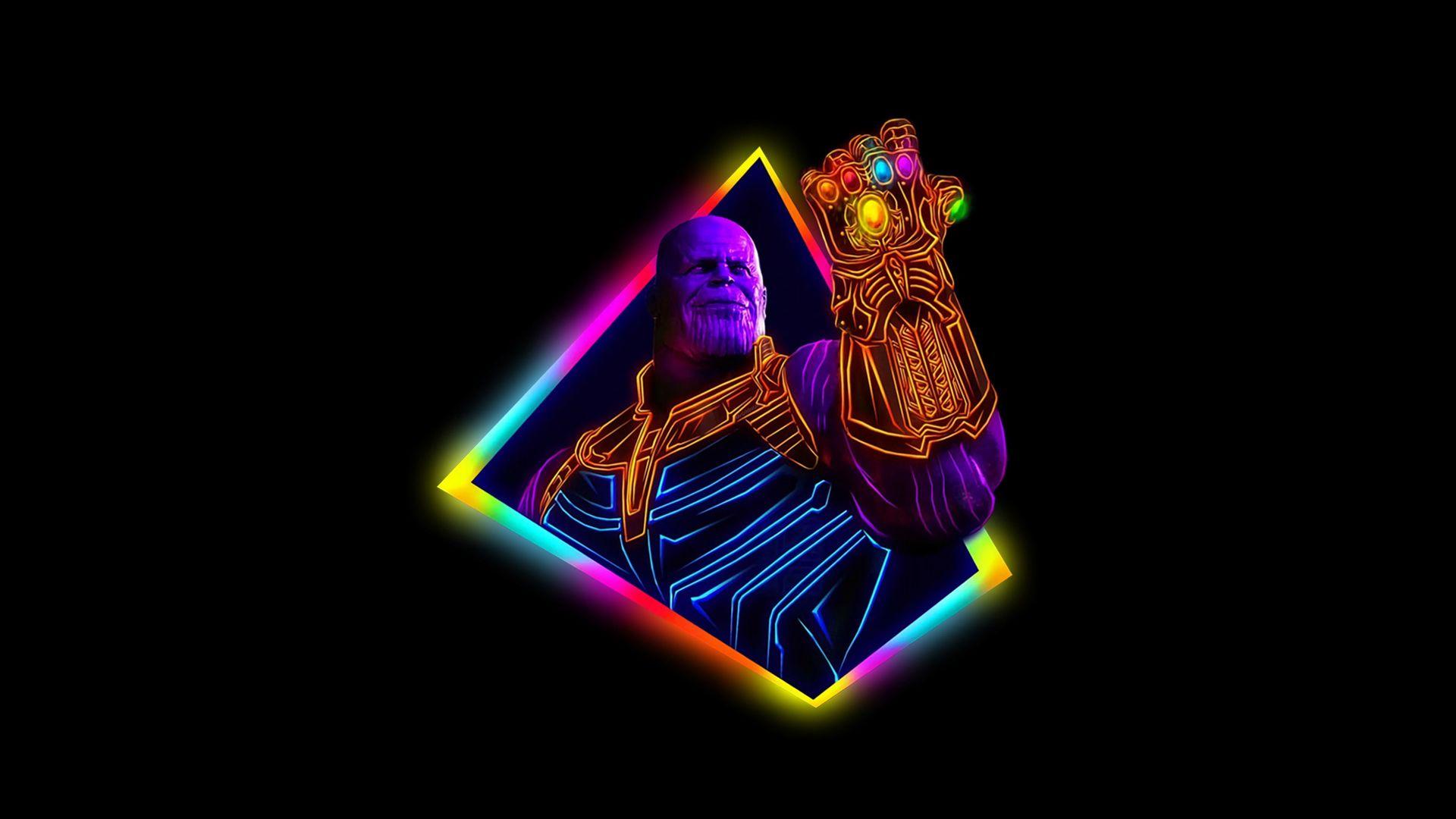 1920x1080 Thanos Avengers Infinity War Neon Art hình nền
