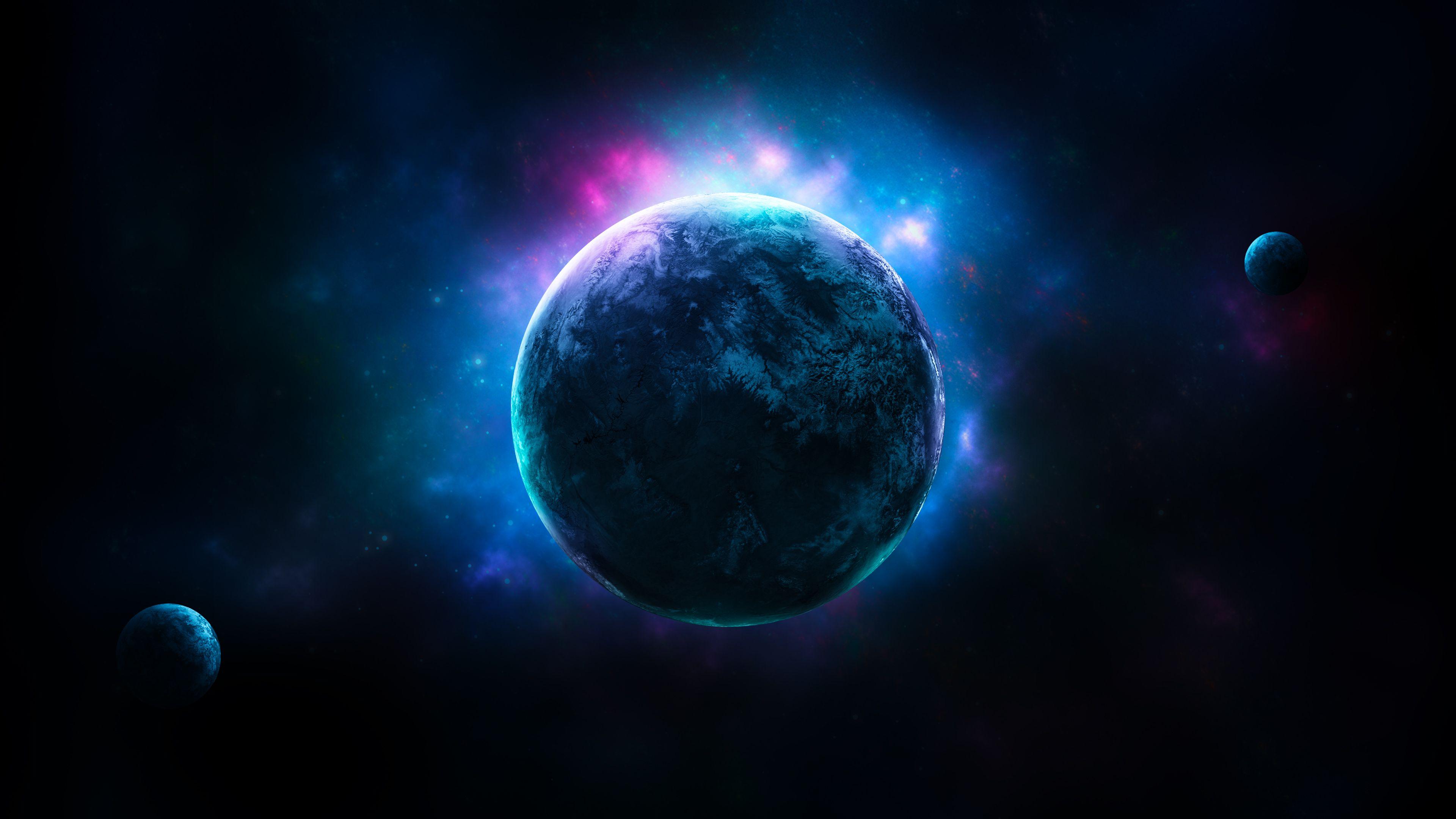3840x2160 Wallpaper Planets, Dark space, 4K, Space,. Wallpaper for iPhone, Android, Mobile and Desktop