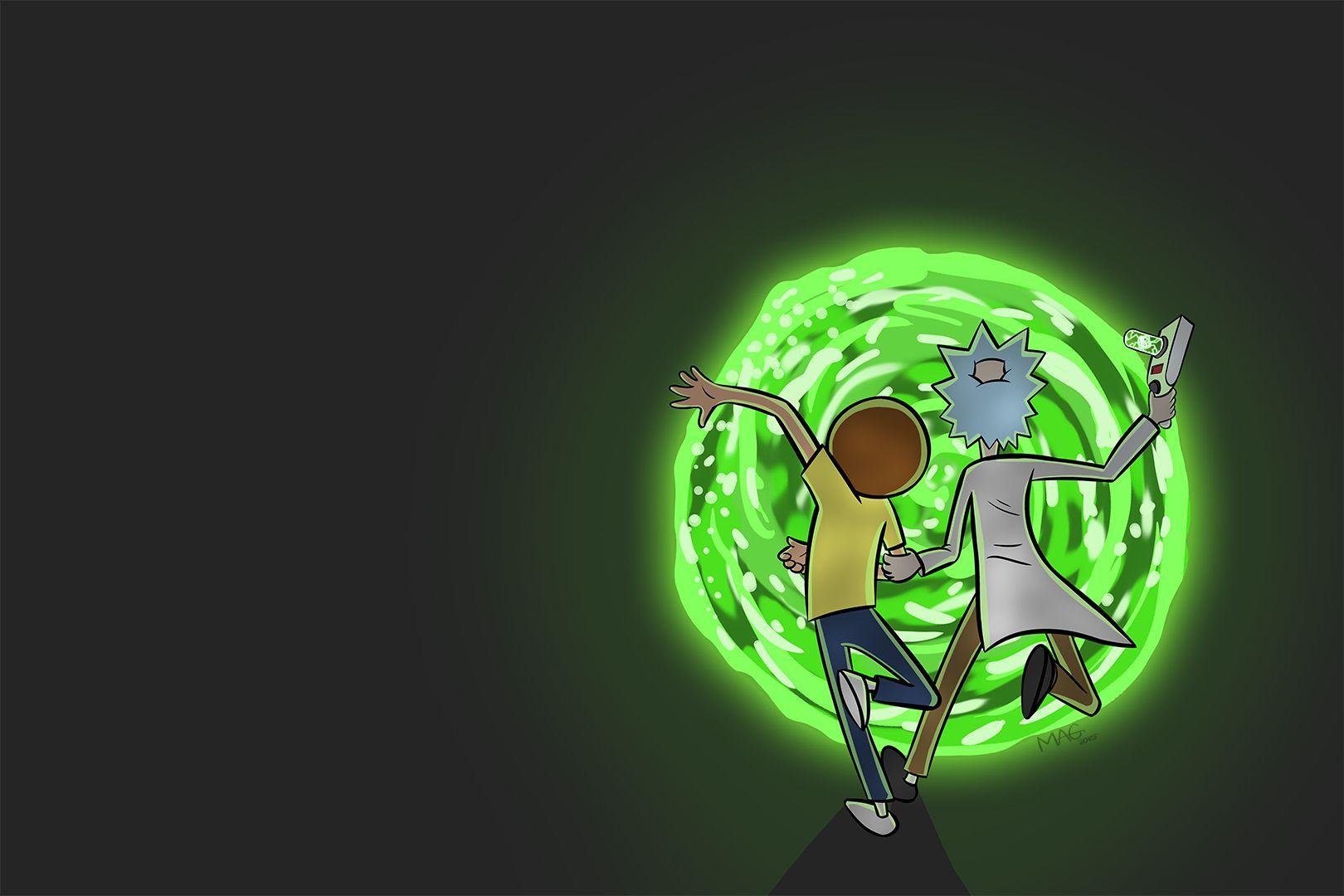 Rick and Morty Portal Gun Wallpaper iPhone Phone 4K #9190e