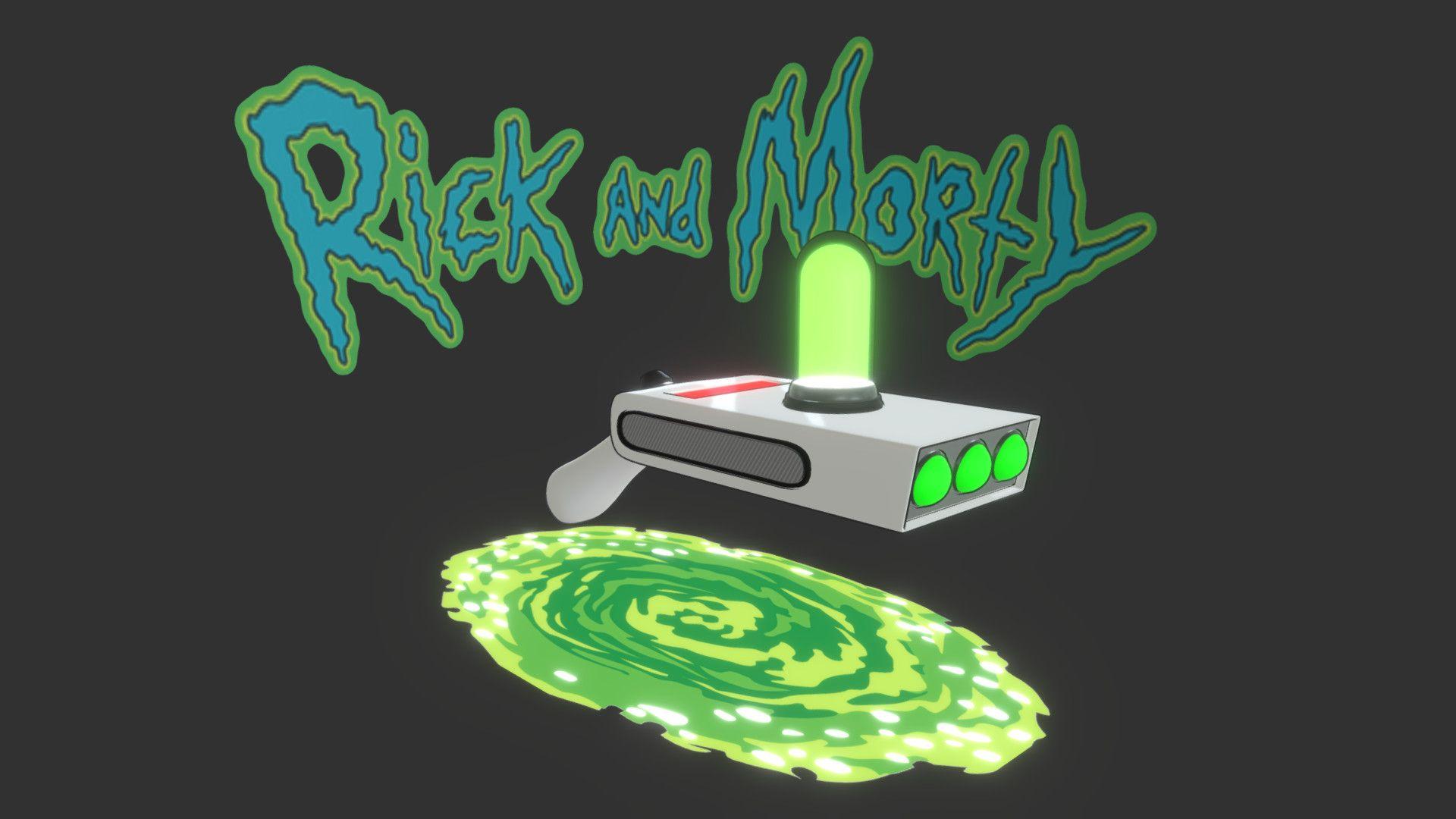 Rick and Morty Portal Gun Wallpaper iPhone Phone 4K #9250e