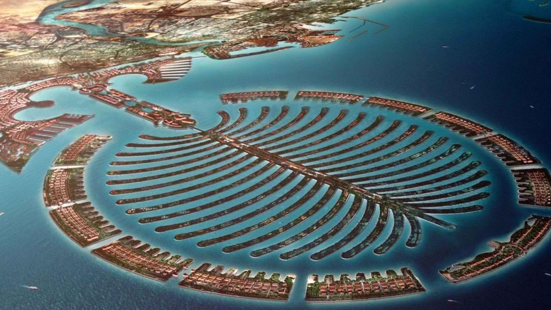 palm island dubai sky view