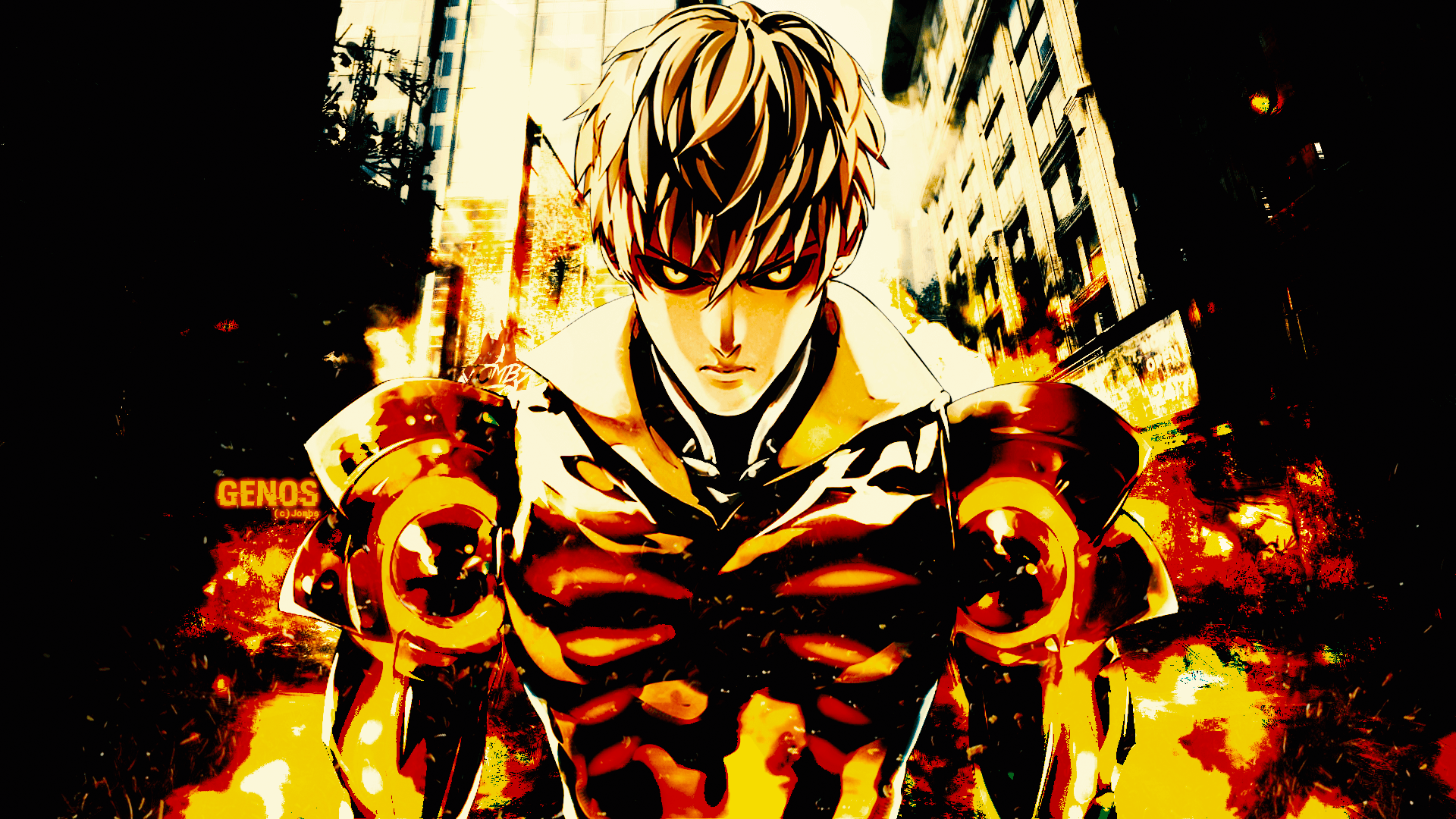 Wallpaper anime, art, guys, cyborg, Saitama, One Punch Man, Genos for  mobile and desktop, section прочее, resolution 3816x2480 - download