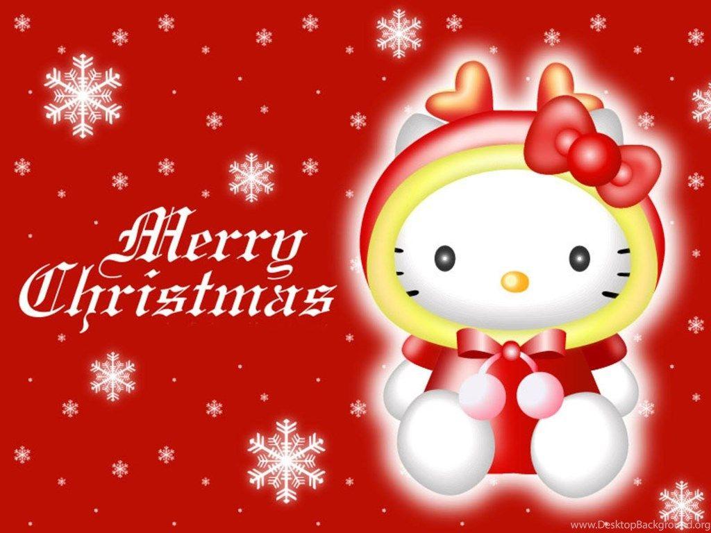 1024x768 Hello Kitty Christmas Picture Free Desktop Background