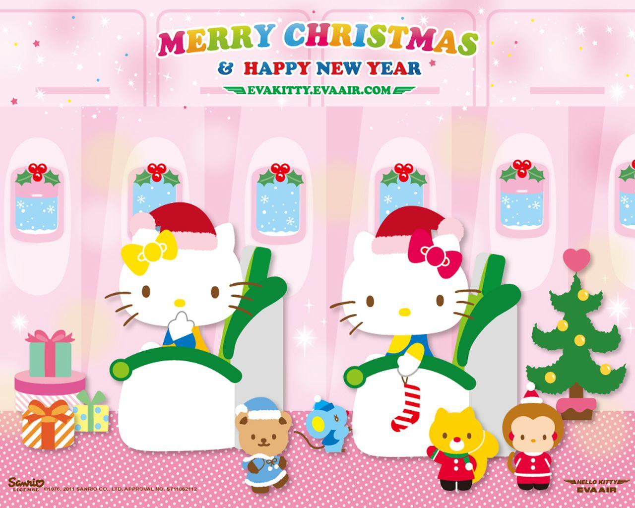 1280x1024 Hello Kitty Jet Travels with You!