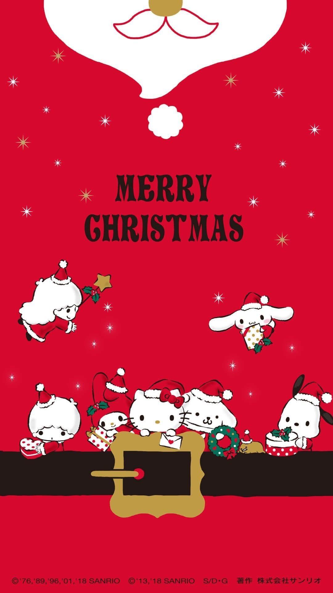 1080x1920 Sanrio Merry Christmas Wallpaper Hello Kitty Art, Hello Wallpaper Sanrio