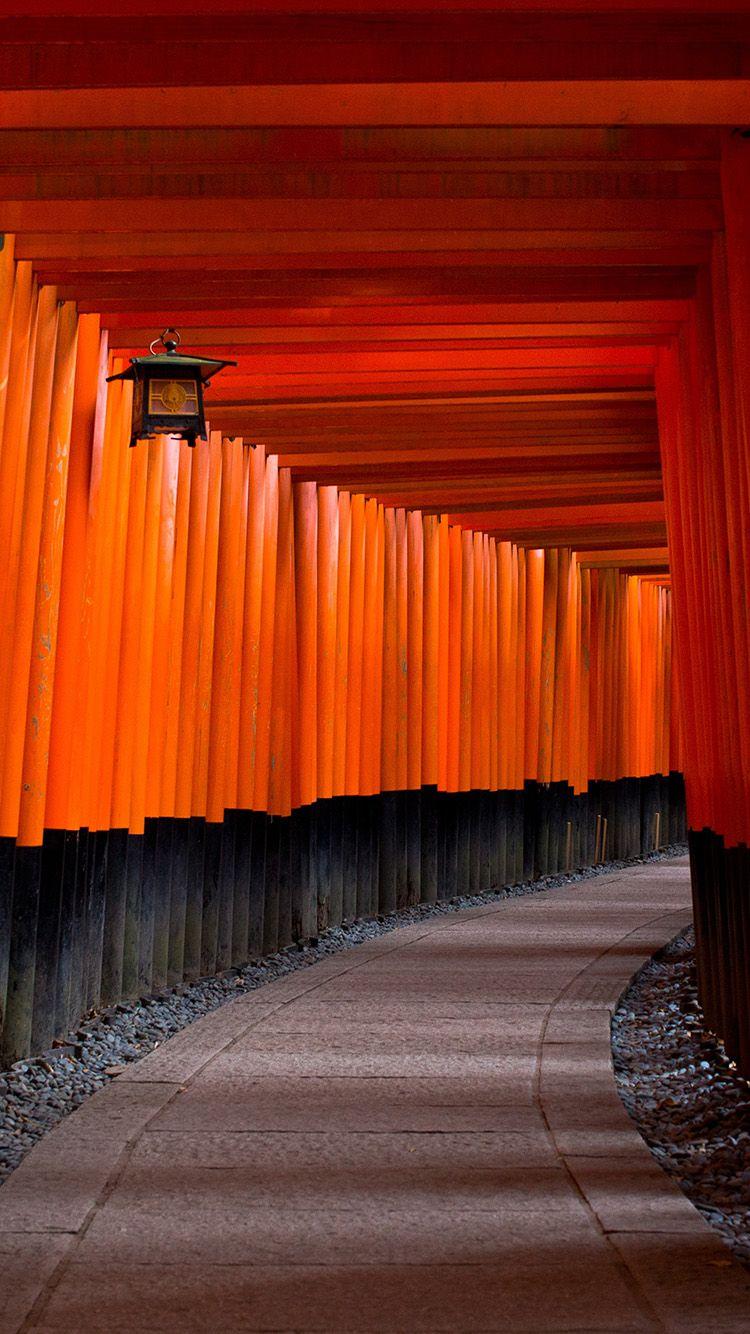 750x1334 Japan Architecture Red Nature Wallpaper