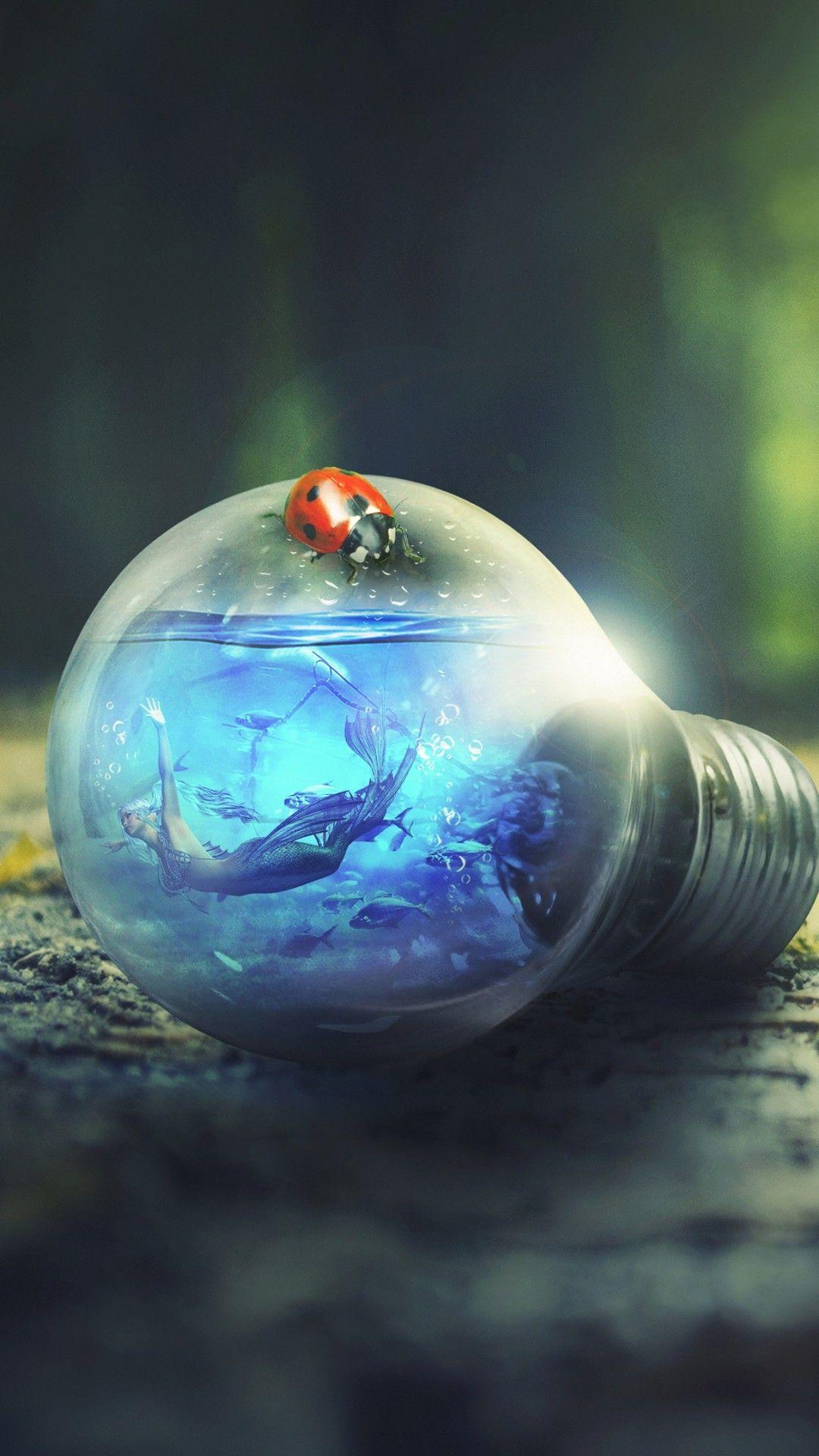 1080x1920 Mermaid in Bulb 4K Wallpaper