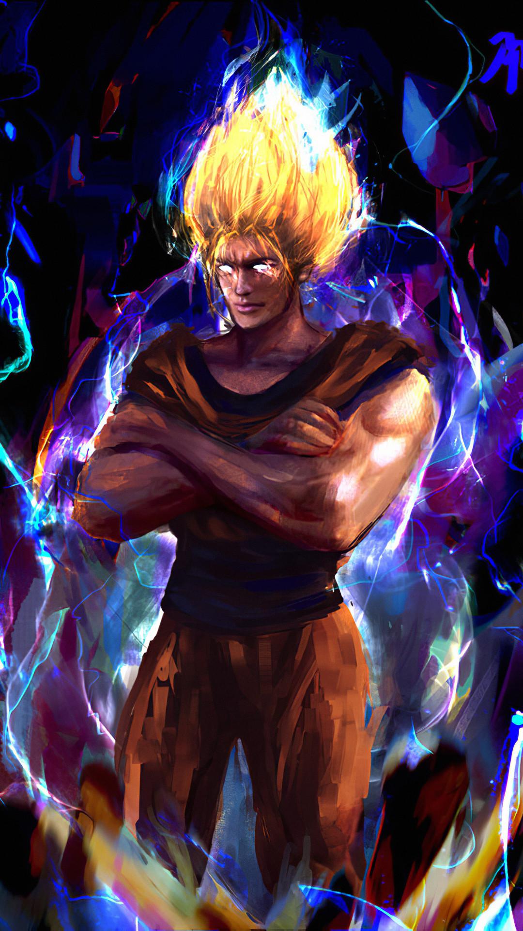 1080x1920 Goku Arts Mobile Wallpaper (iPhone, Android, Samsung, Pixel, Xiaomi)
