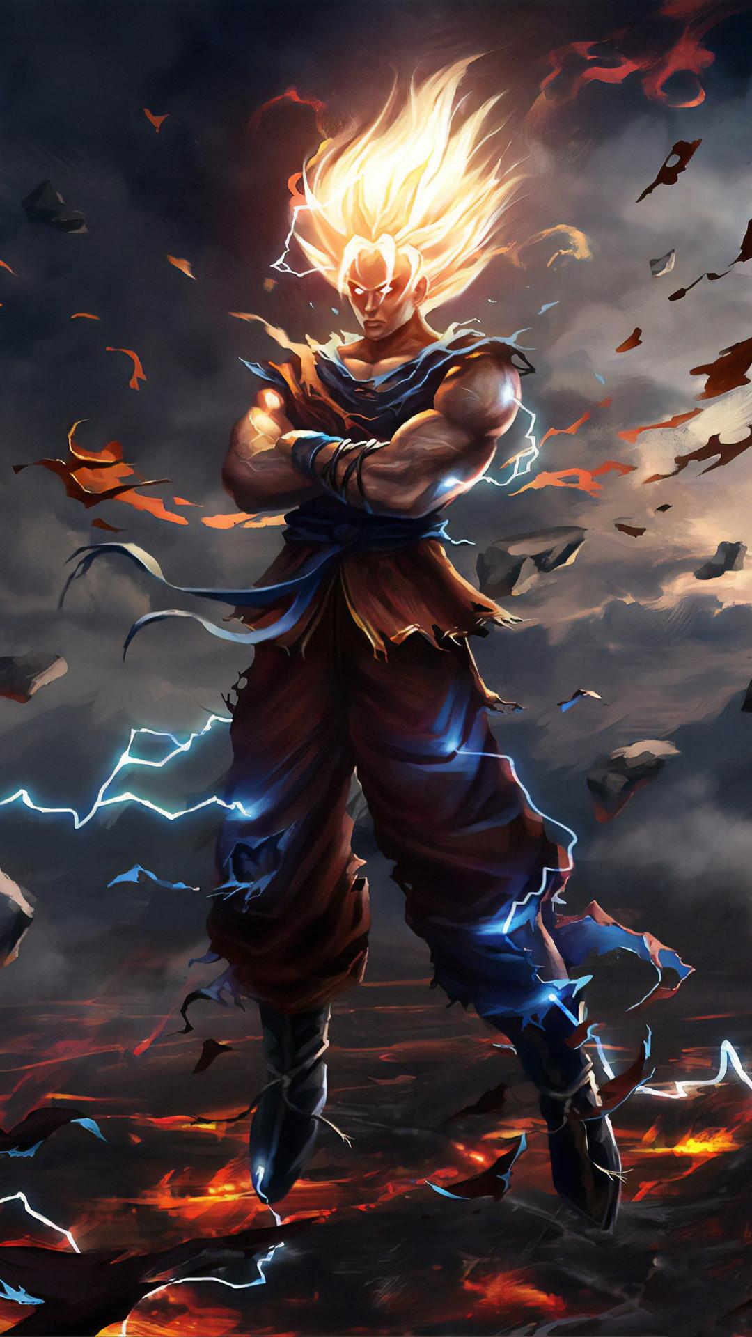 1080x1920 Goku Art Mobile Wallpaper (iPhone, Android, Samsung, Pixel, Xiaomi)