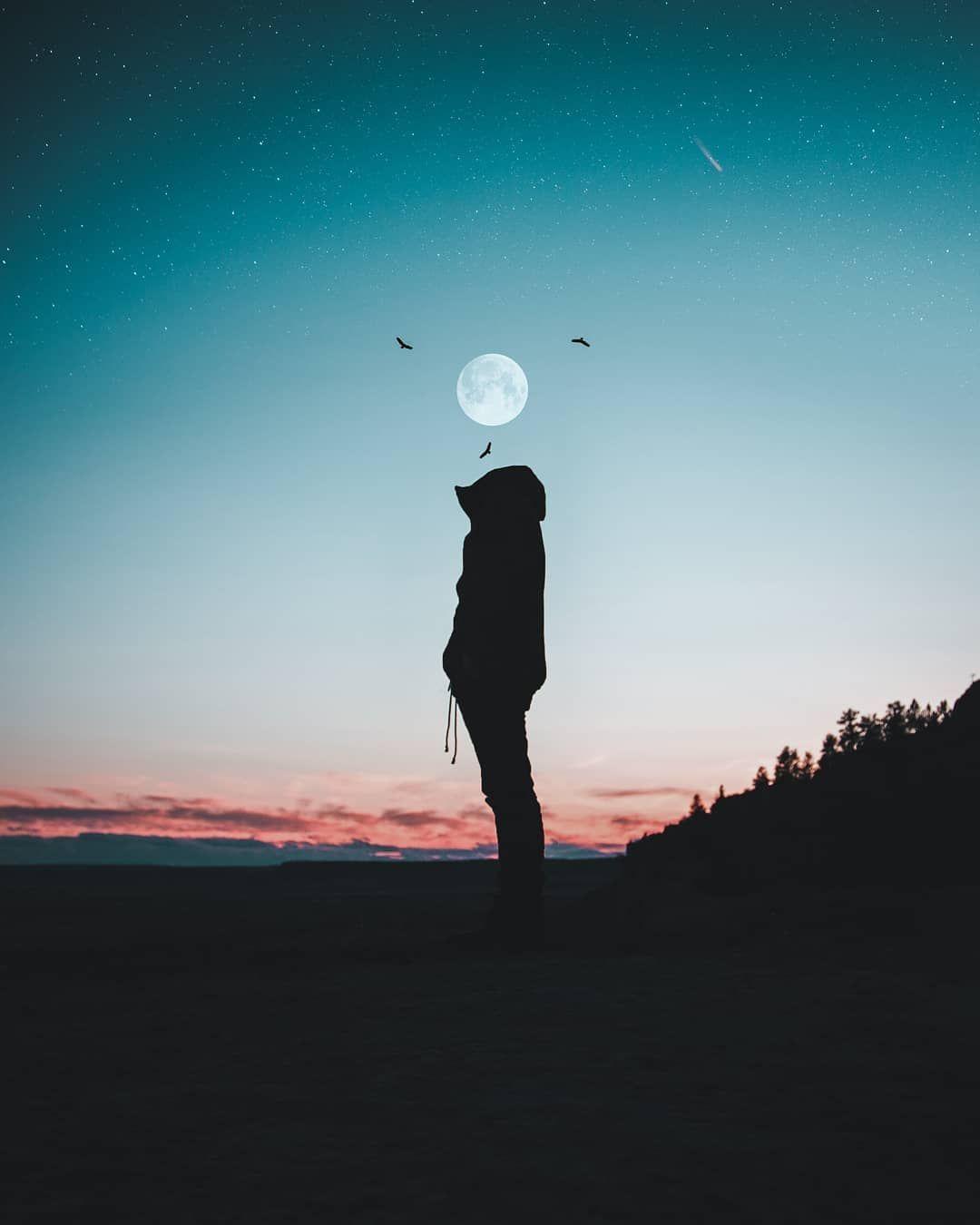 1080x1350 White Moon Alone Boy Wallpaper. Alone boy wallpaper, Alone girl image, Boys wallpaper