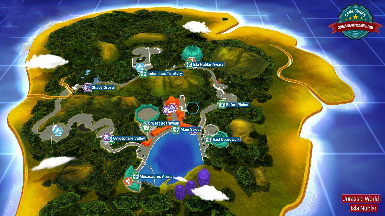 1600x900 Introduction and map. Jurassic World in free roam Jurassic World Game Guide & Walkthrough