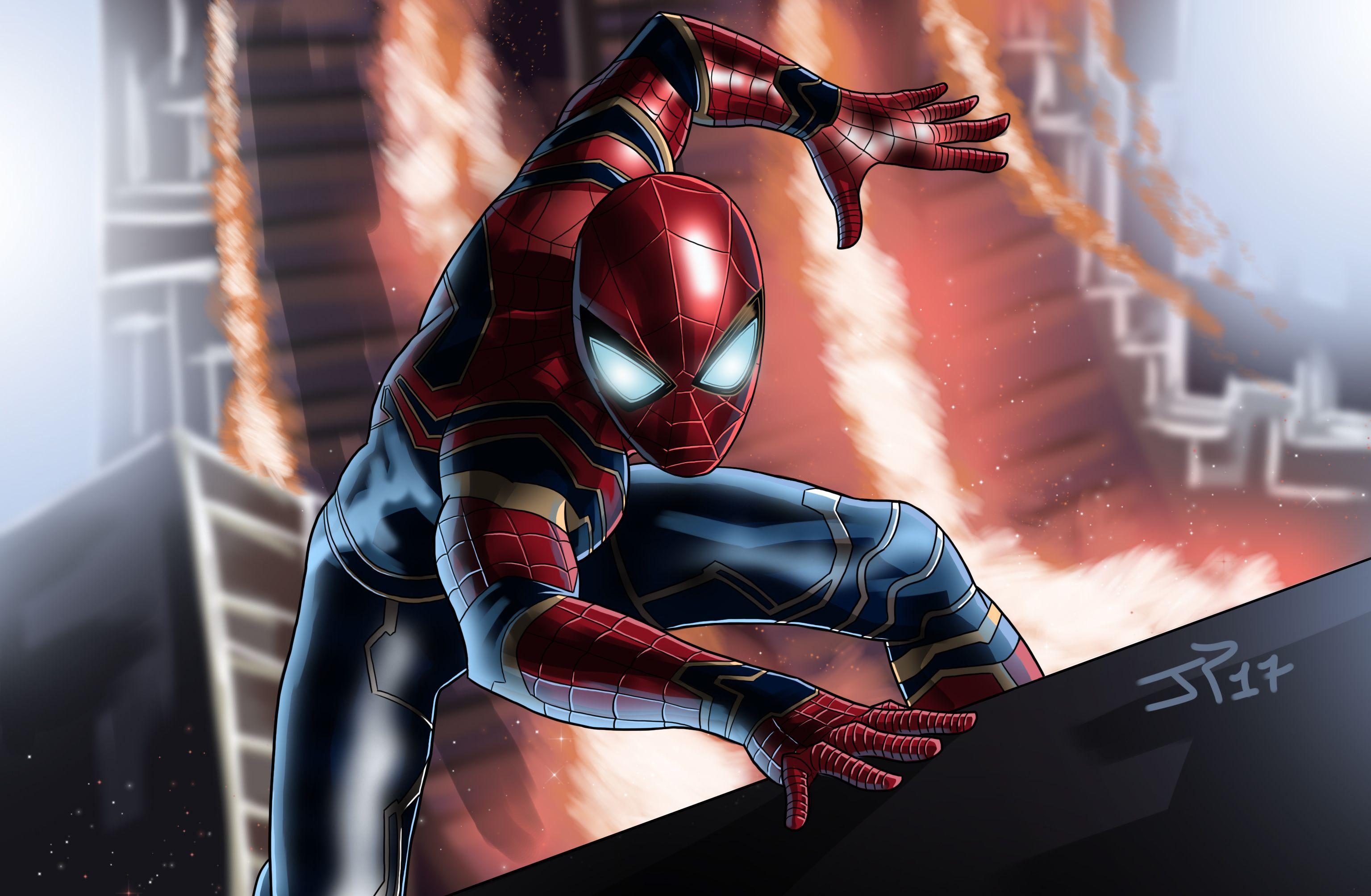 3071x2008 #Spider Man, #Iron Spider, #Avengers: Infinity War. Mocah.org HD Wallpaper