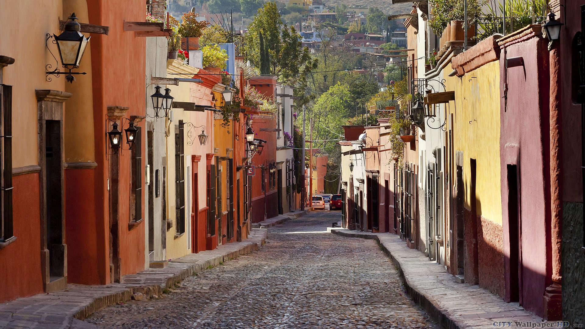 1920x1080 The streets of Mexico. To download photo. Mexico, street, road