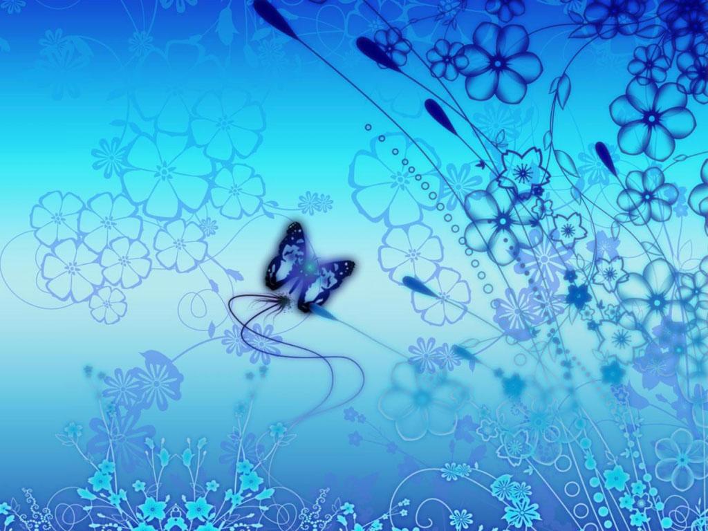 1024x768 Blue Butterfly Wallpaper