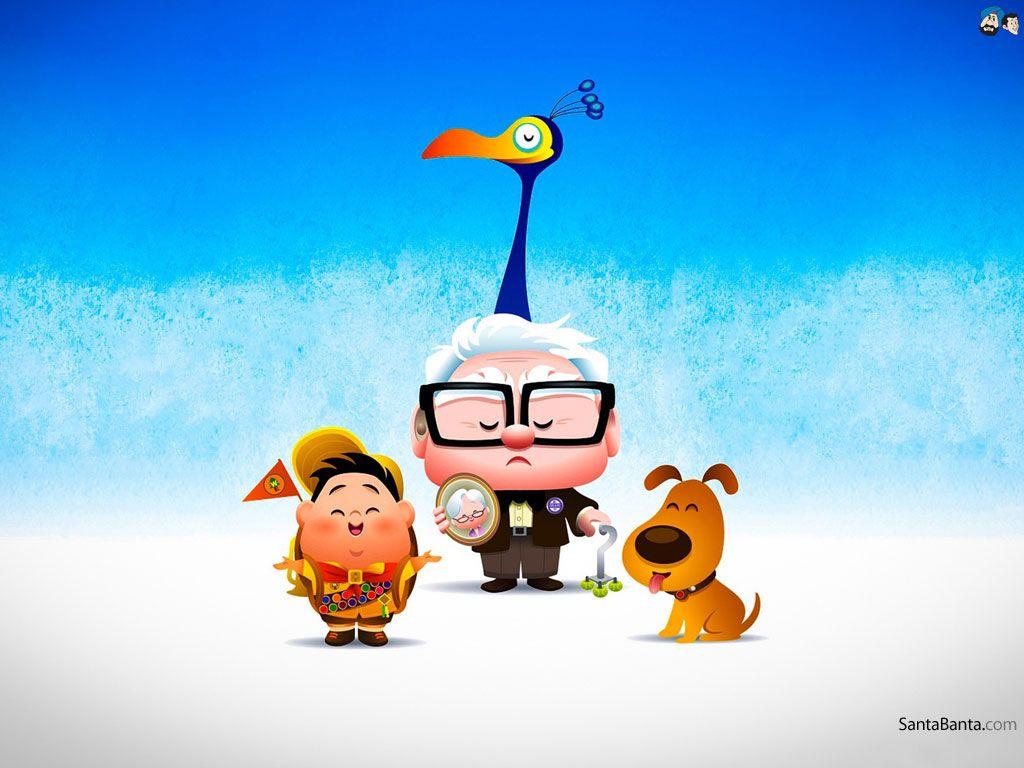 1024x768 Cartoon Characters Punch Hole HD Wallpaper