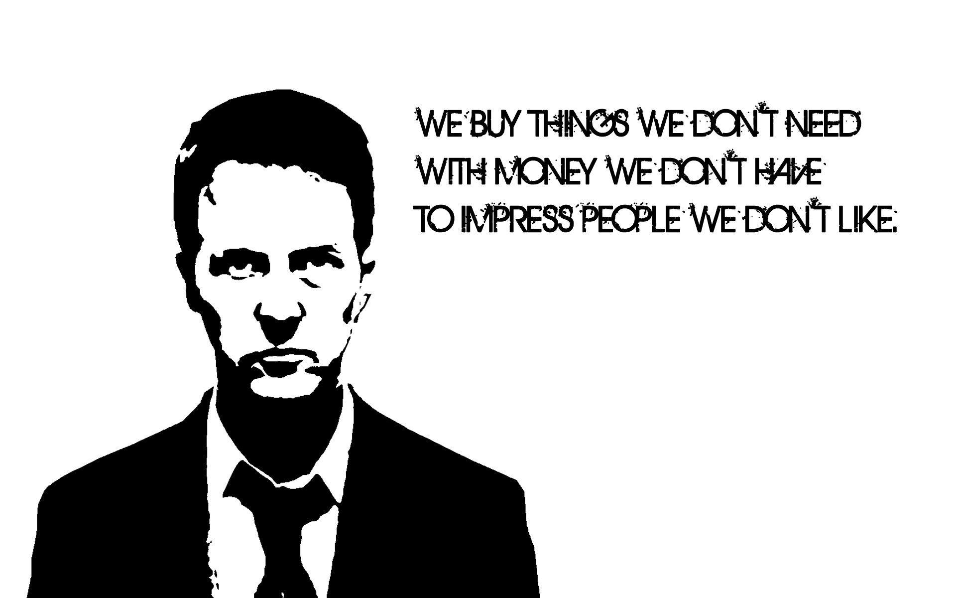 1920x1200 black and white, movies, white, fight, quotes, Fight Club, Edward Norton, film, Tyler Durden wallpaper