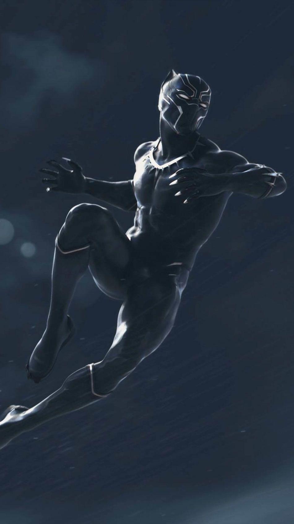 950x1689 Black Panther Action Artwork 4K Ultra HD Mobile Wallpaper