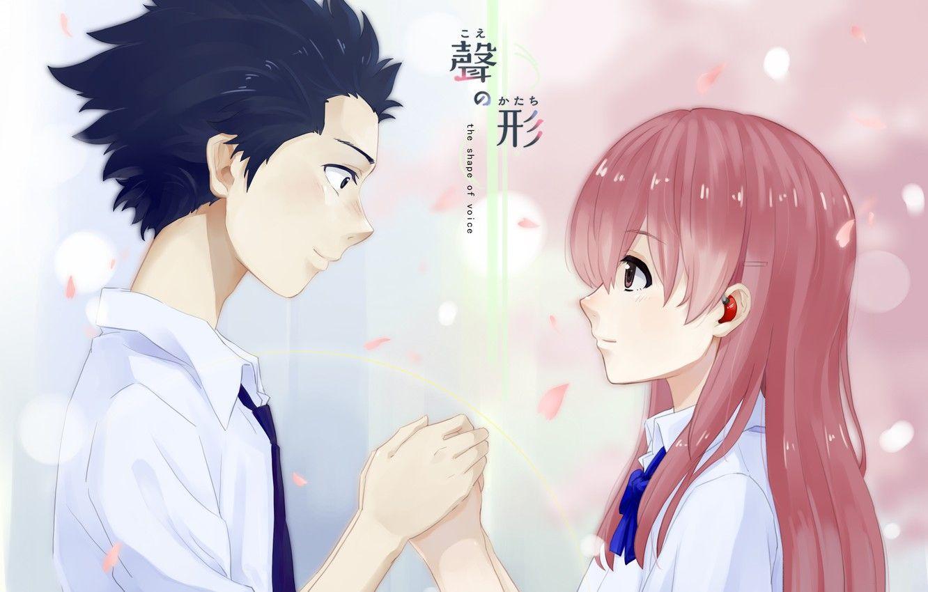 1332x850 Wallpaper girl, love, romance, tenderness, pair, guy, You no Katachi, Form voice image for desktop, section сёнэн